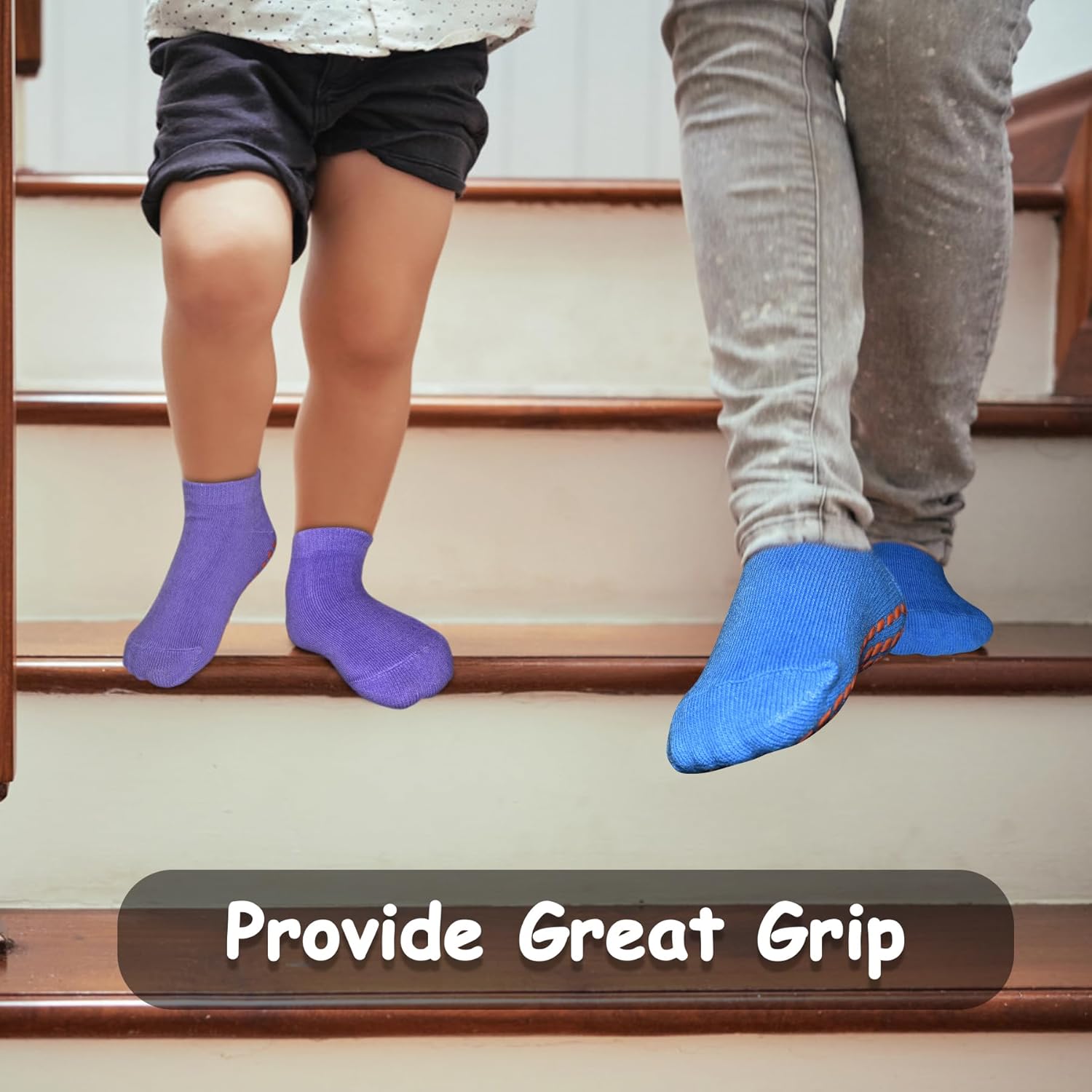 Non-Slip Grip Socks for Boys 2-13