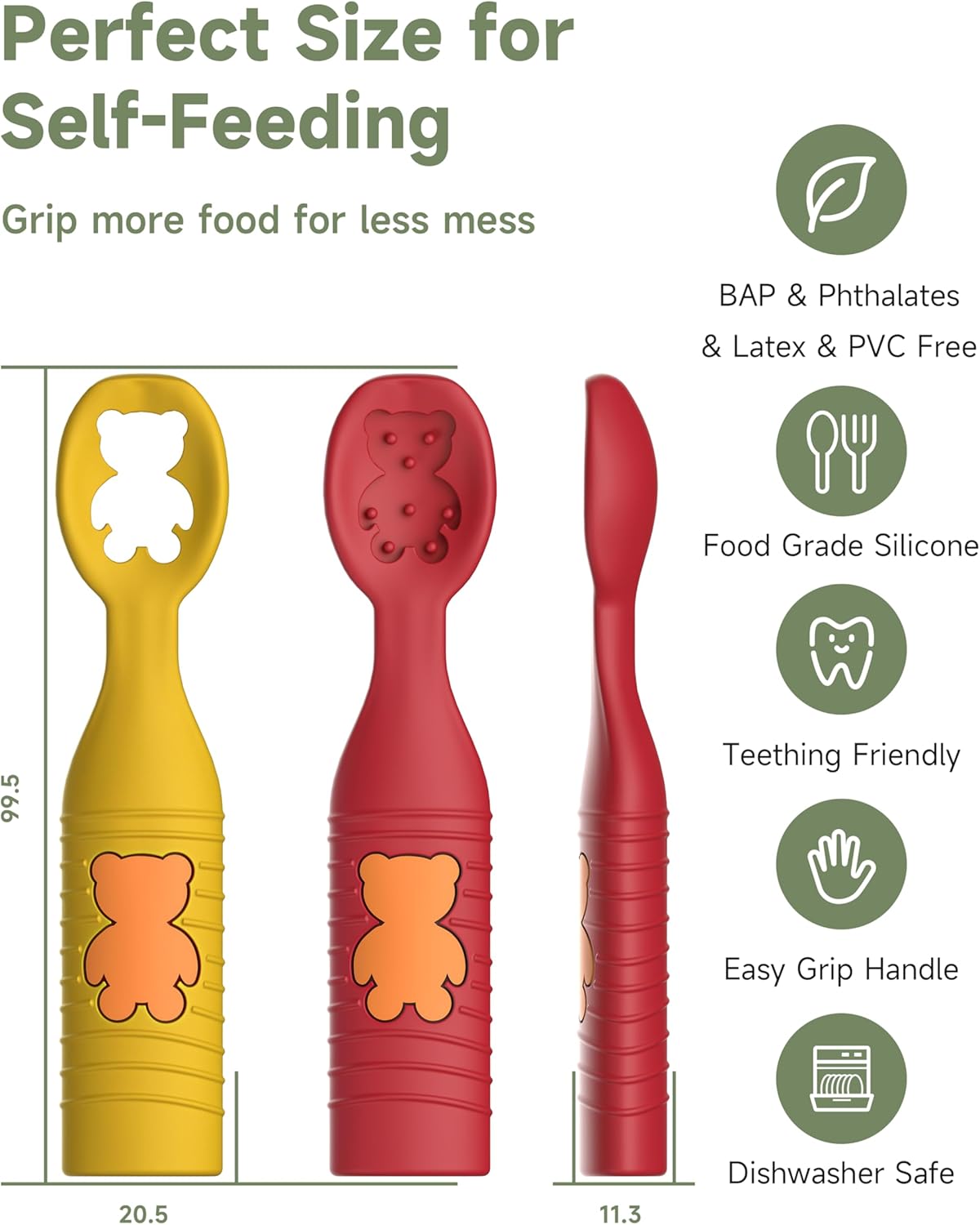 4-Piece Baby Spoons for Toddler Self-Feeding