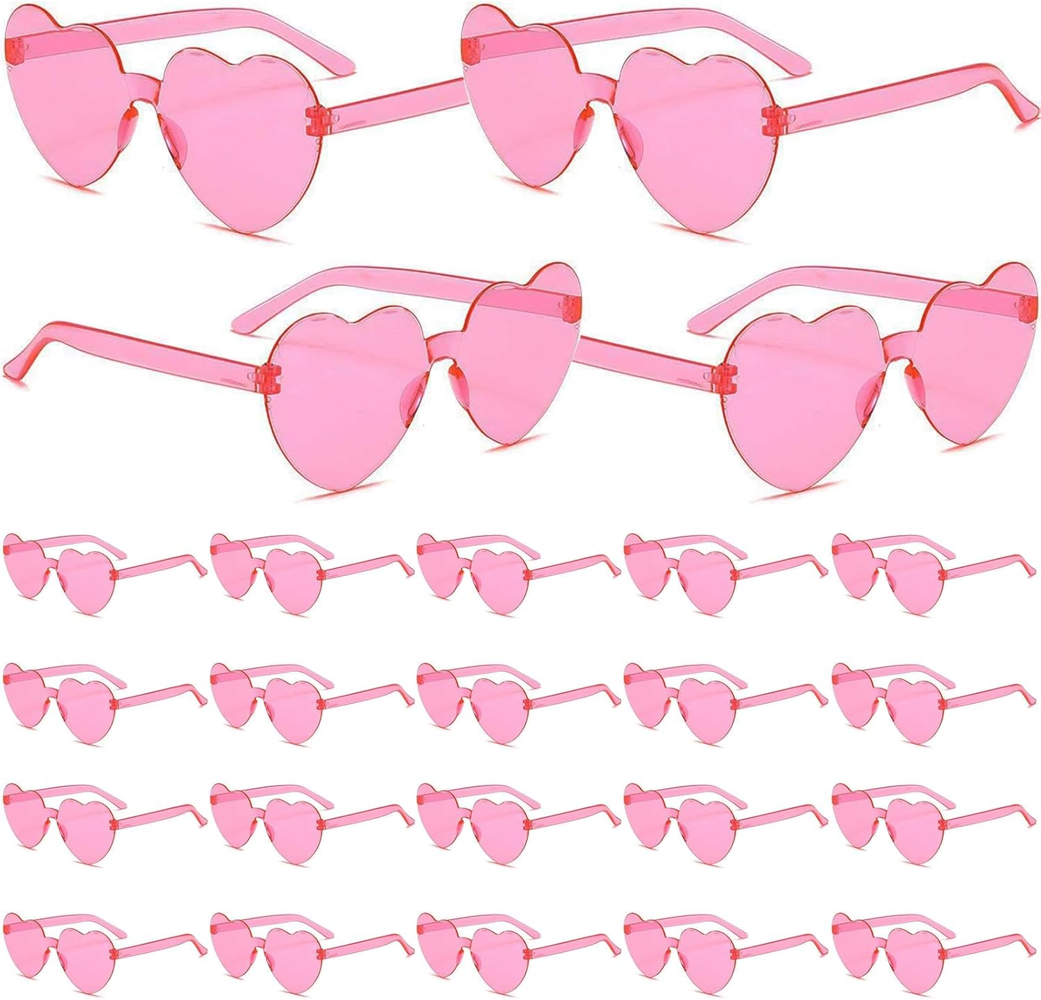 24pcs Heart Shaped Sunglasses for Valentine Party Fun