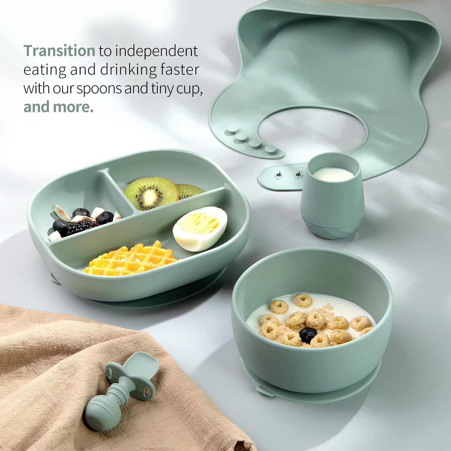 SAMiGO Silicone Baby Utensils Set