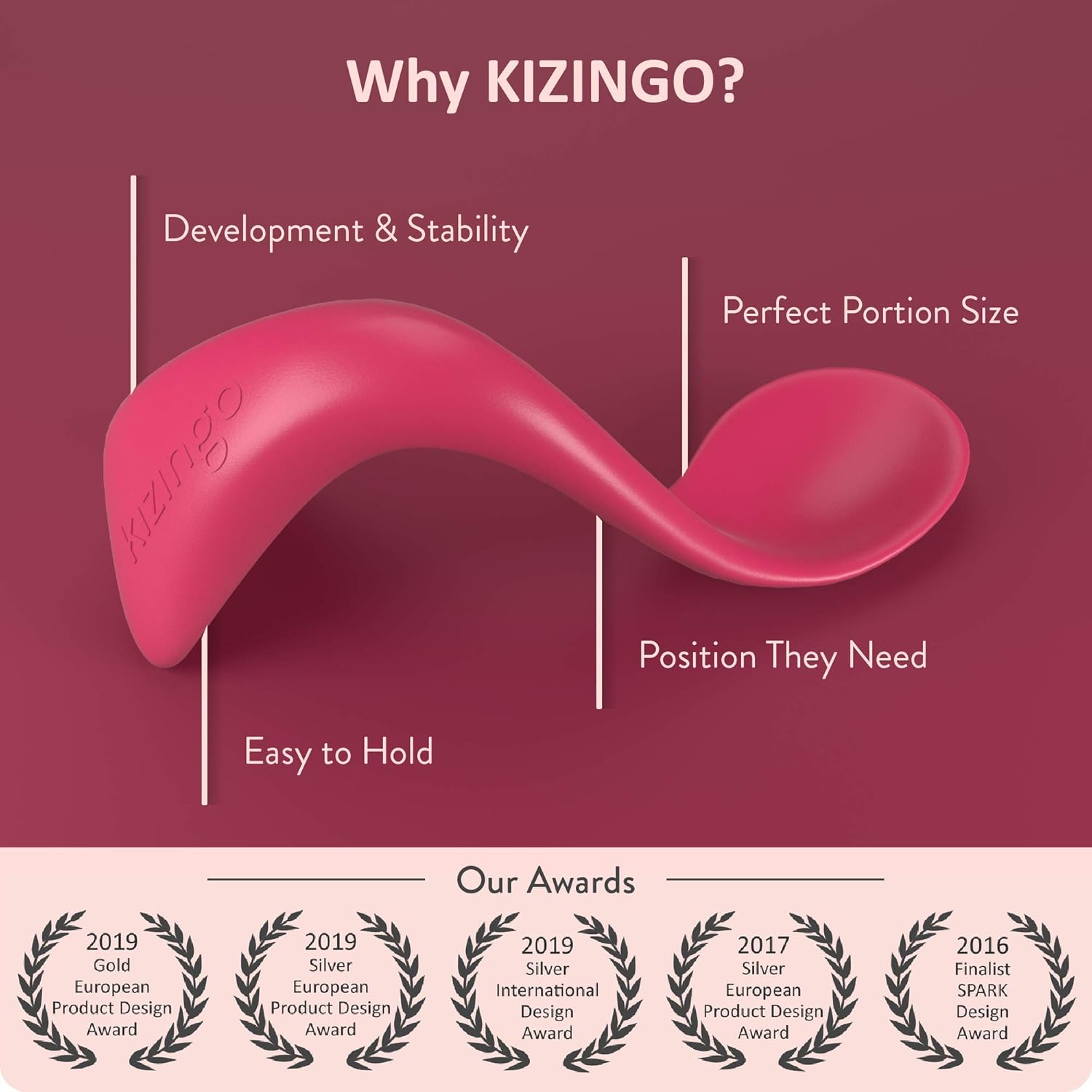Right-Handed Curved Baby Spoon Ergonomic Design for Independent Feeding