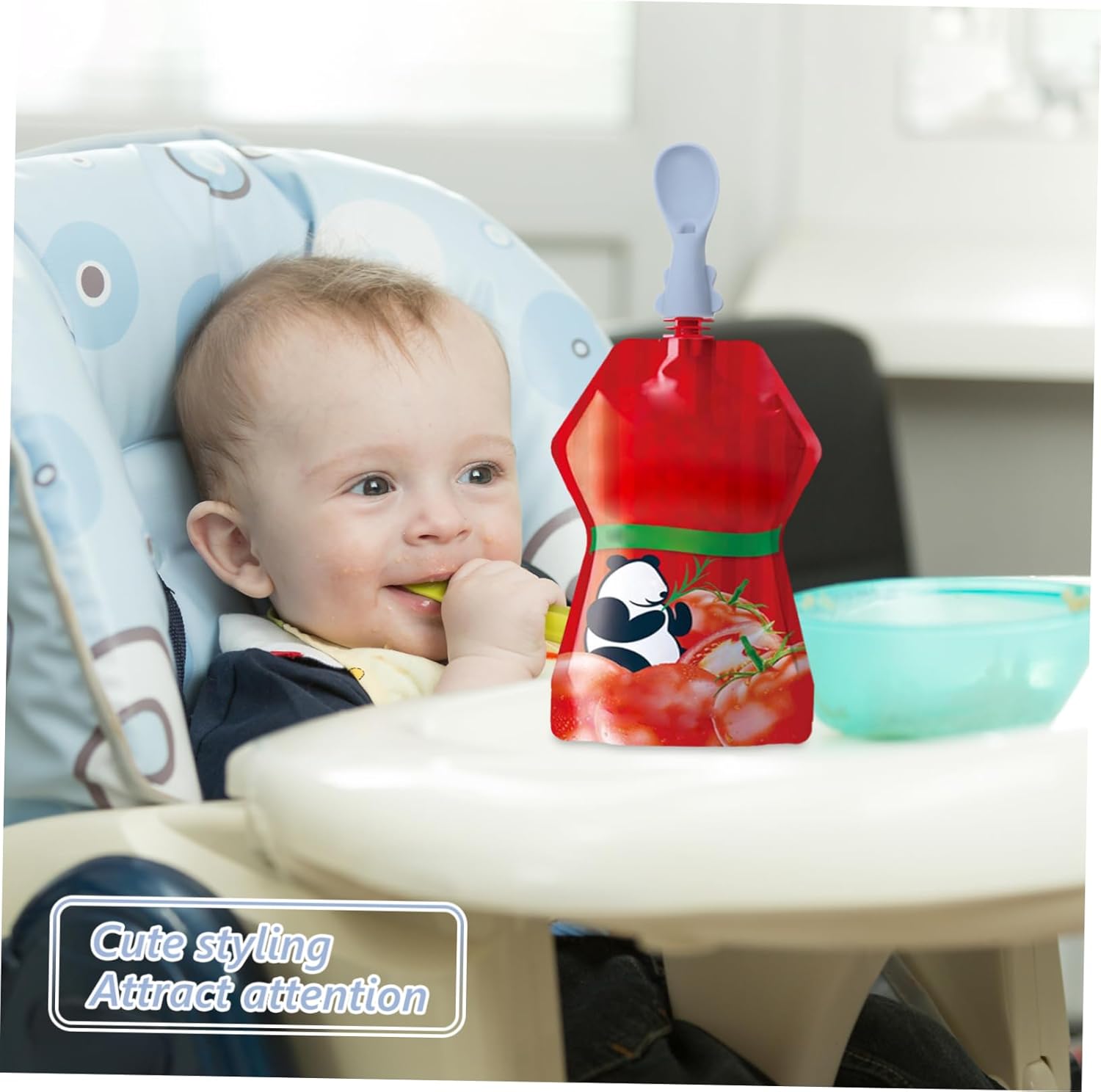 4-Pack Silicone Food Pouch Spoons for Babies