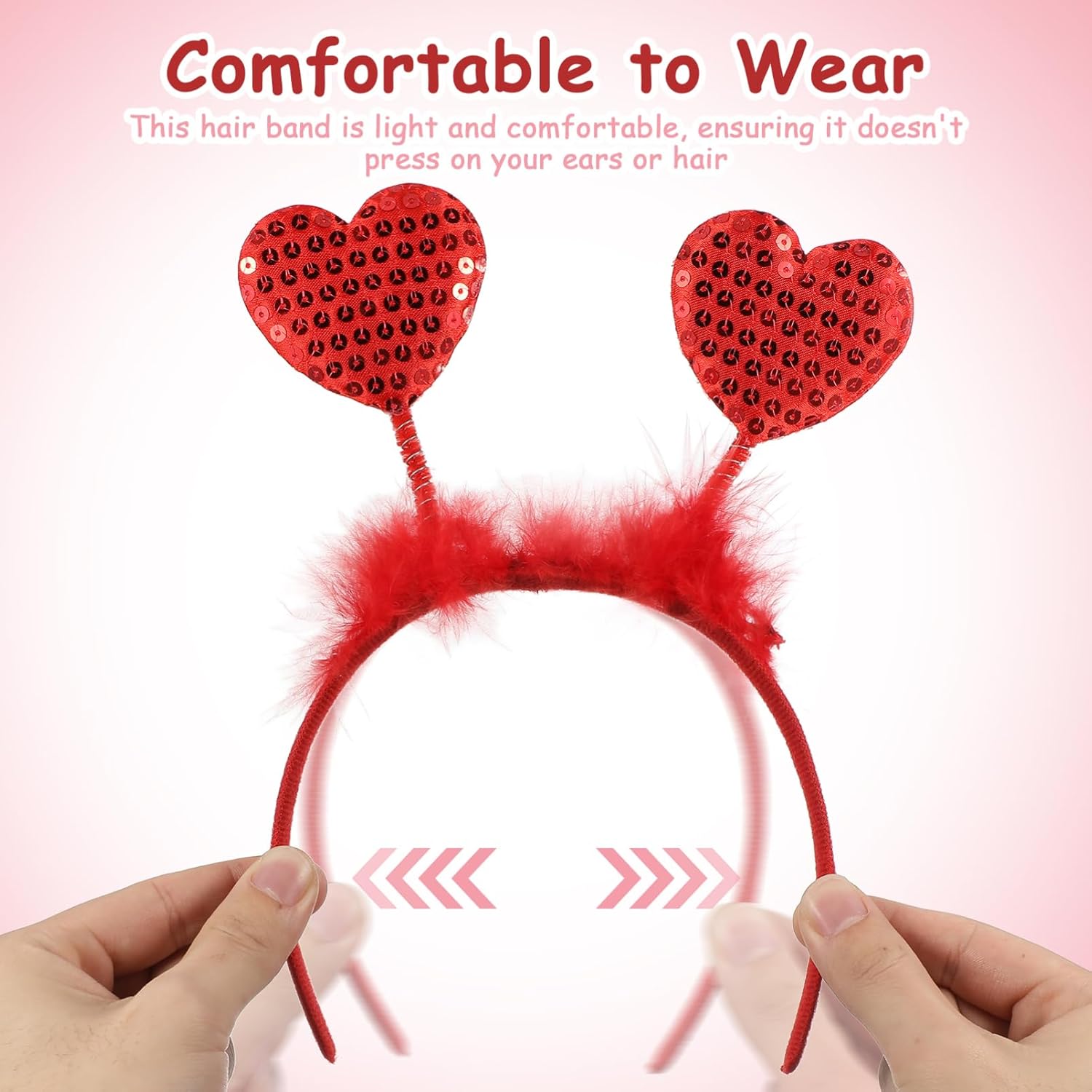 Valentines Day Heart Headband Glasses Set For Women