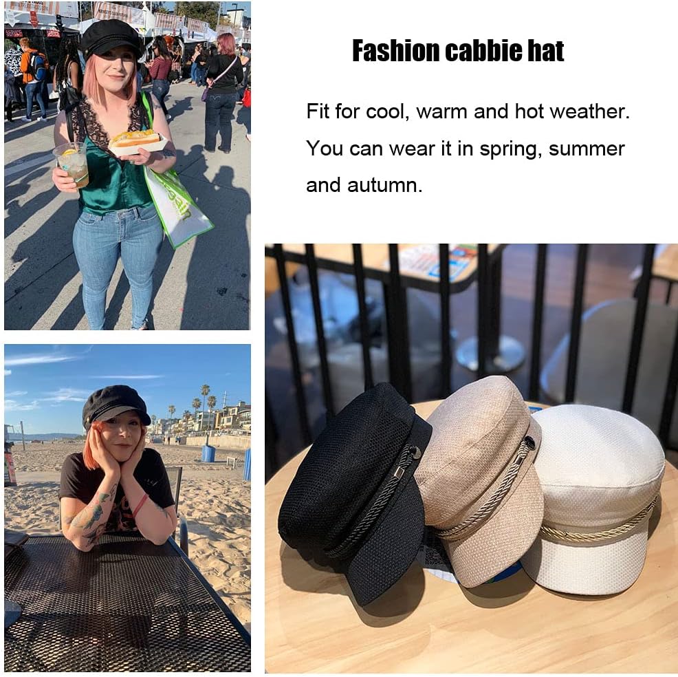 UPSTORE Womens Black Cabbie Cap for Fashion and All Seasons