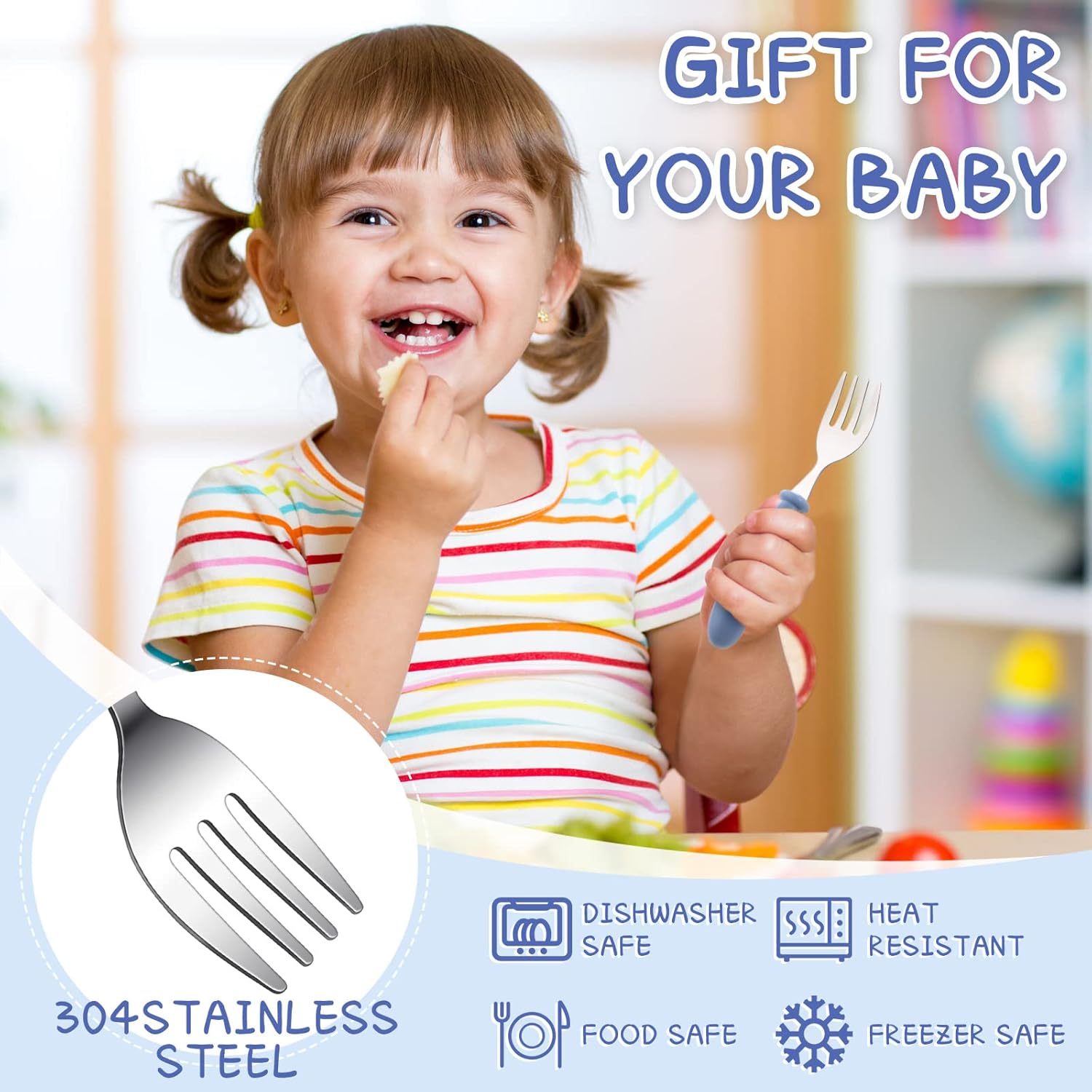 Chumia 9-Piece Stainless Steel Toddler Forks