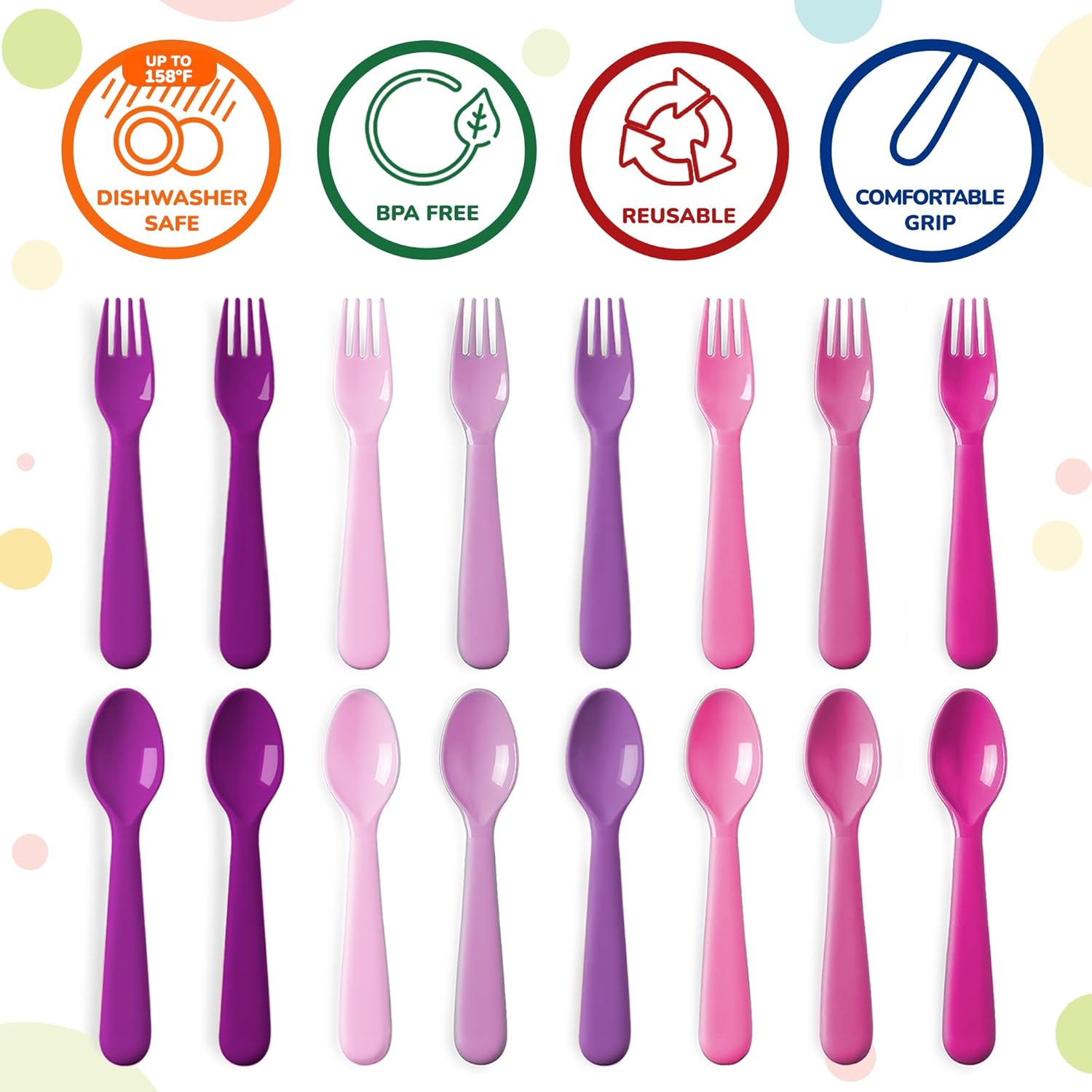 16-Piece Toddler Flatware Set - BPA-Free Dishwasher Safe