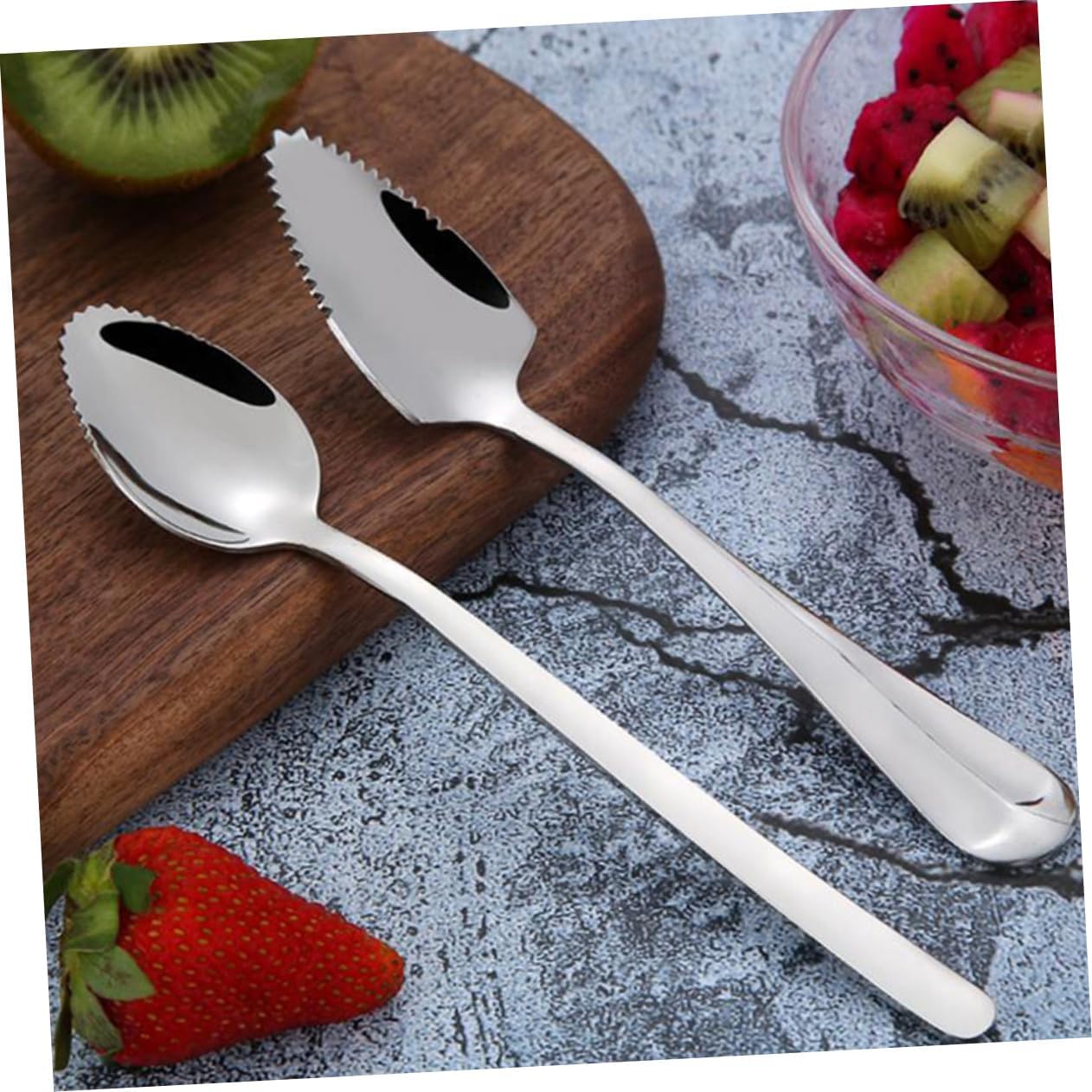 6pcs Stainless Steel Puree Spoons Set for Easy Feeding
