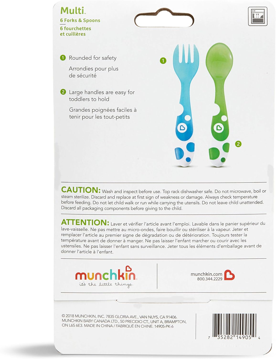 Munchkin Toddler Forks and Spoons 6-Pack