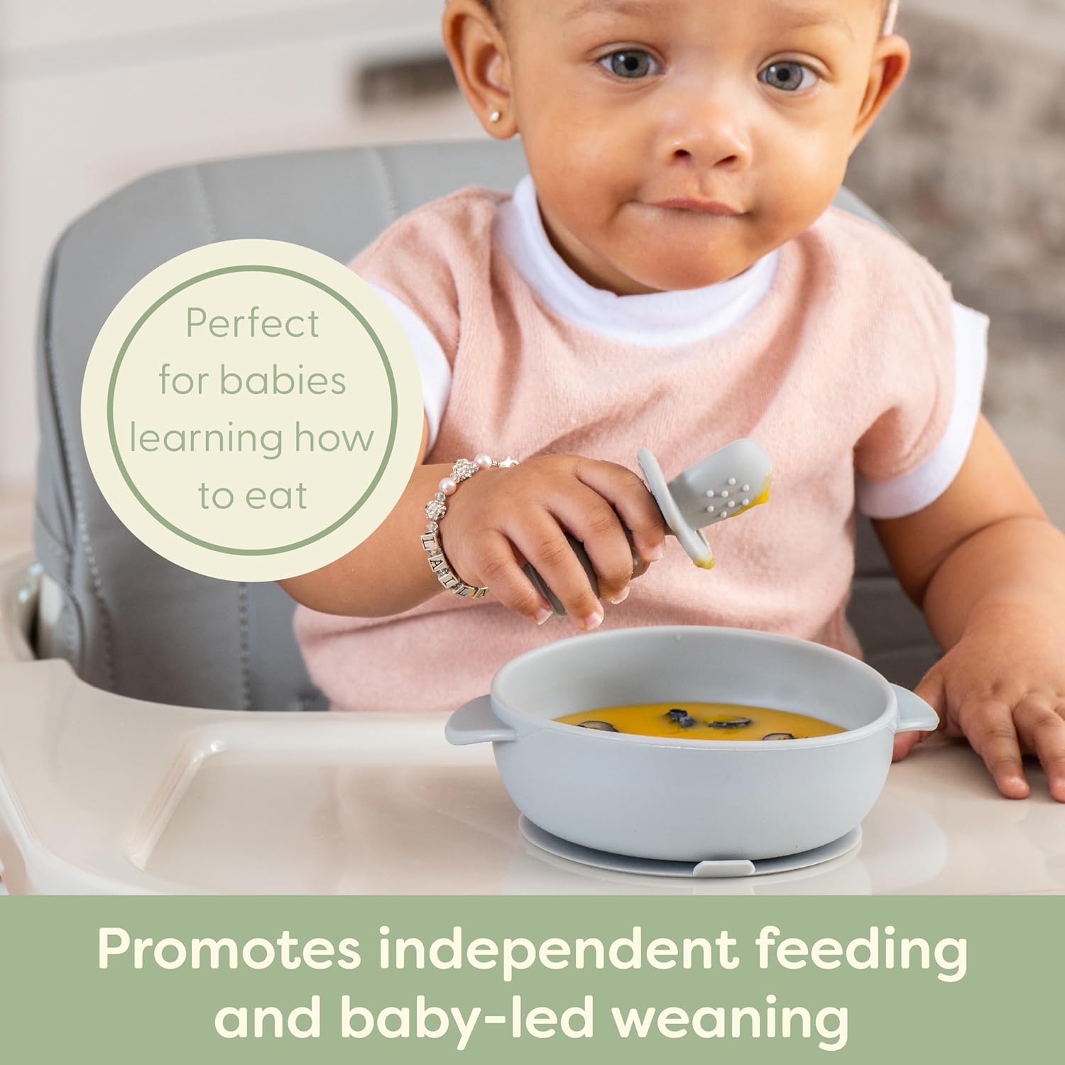 BPA-Free Silicone Baby Spoons for Self-Feeding 4 Months
