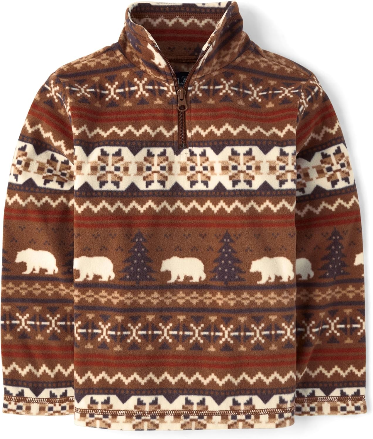 The Childrens Place Boys Warm Fleece Quarter Zip Pullover