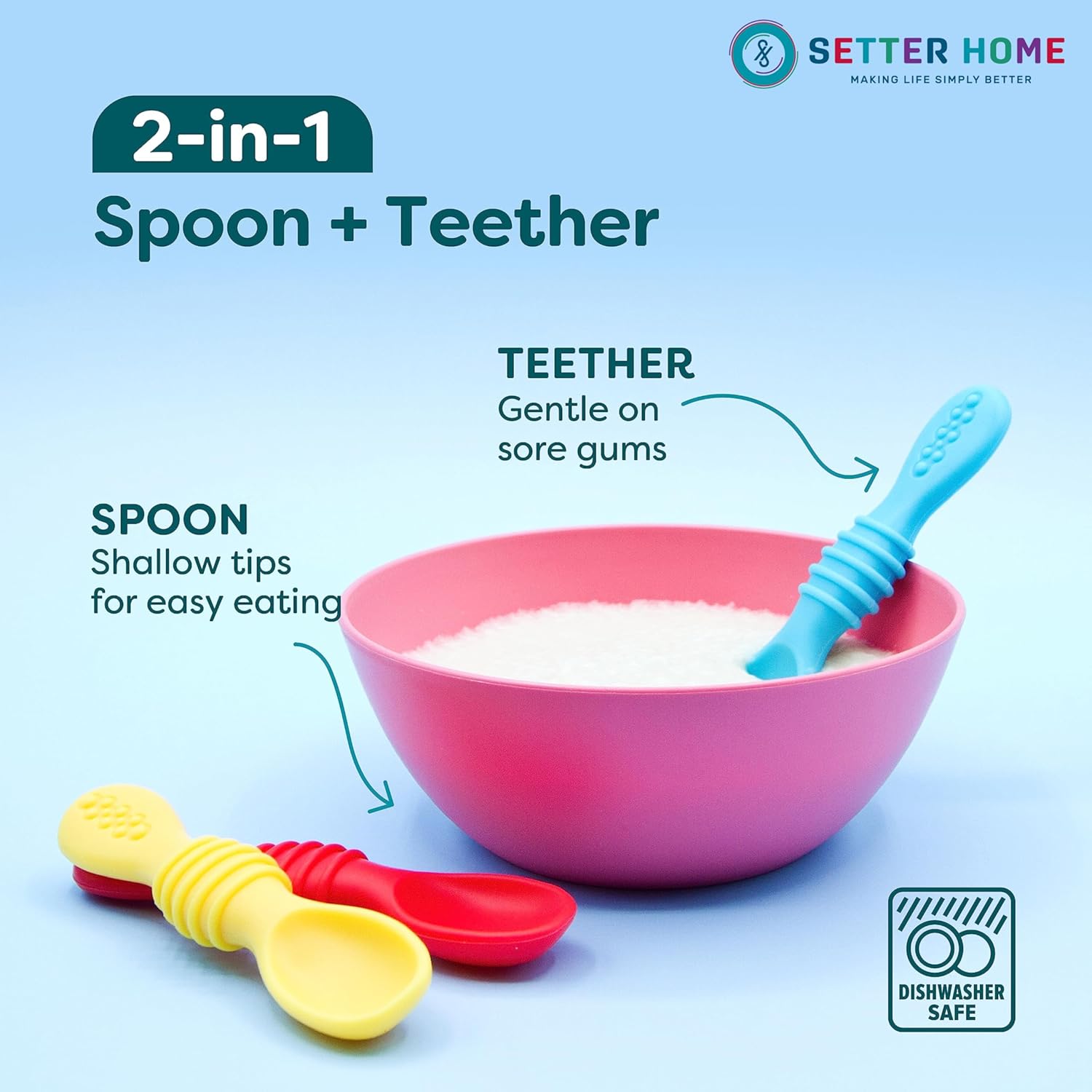 6-Pack Silicone Baby Spoons Self-Feeding Training Spoons for Infants Toddler