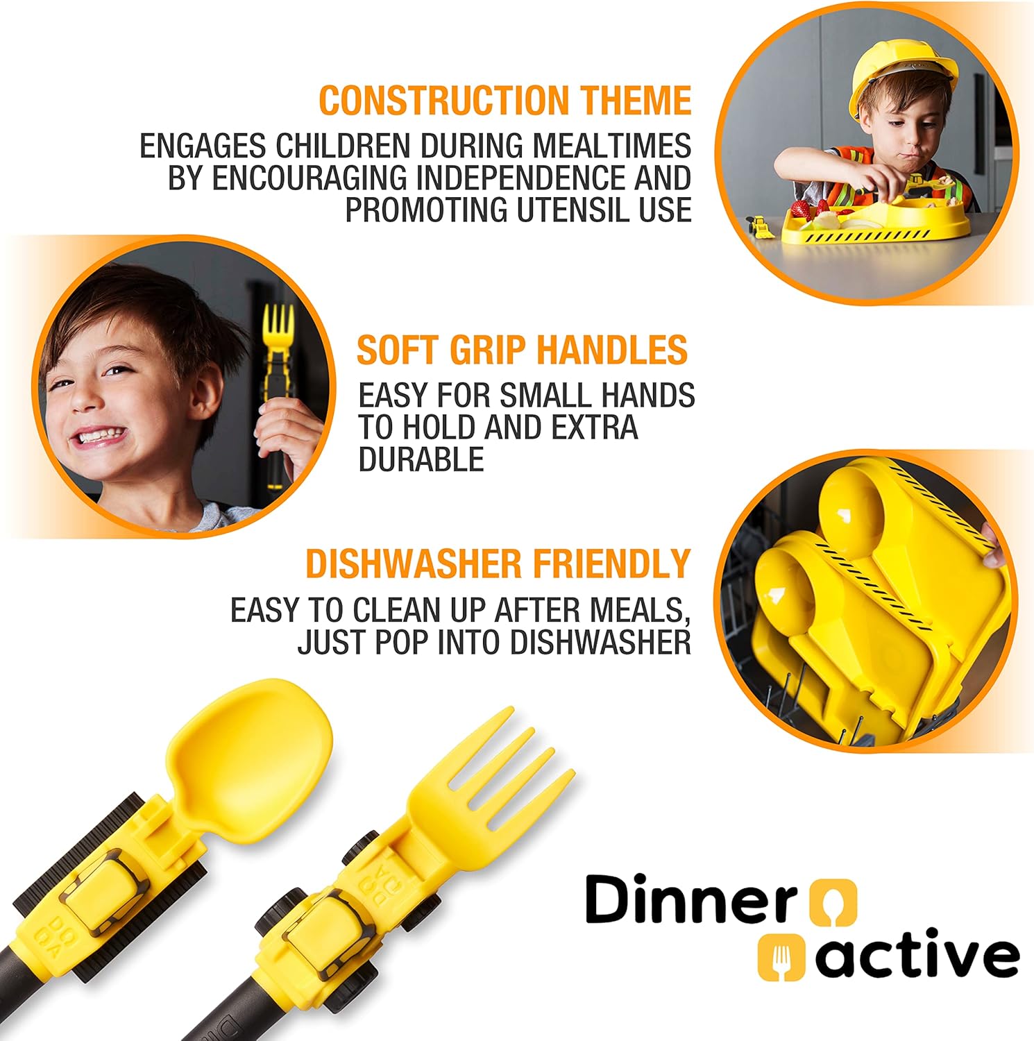 Construction Fun Toddler Utensil Set Loader Tractor