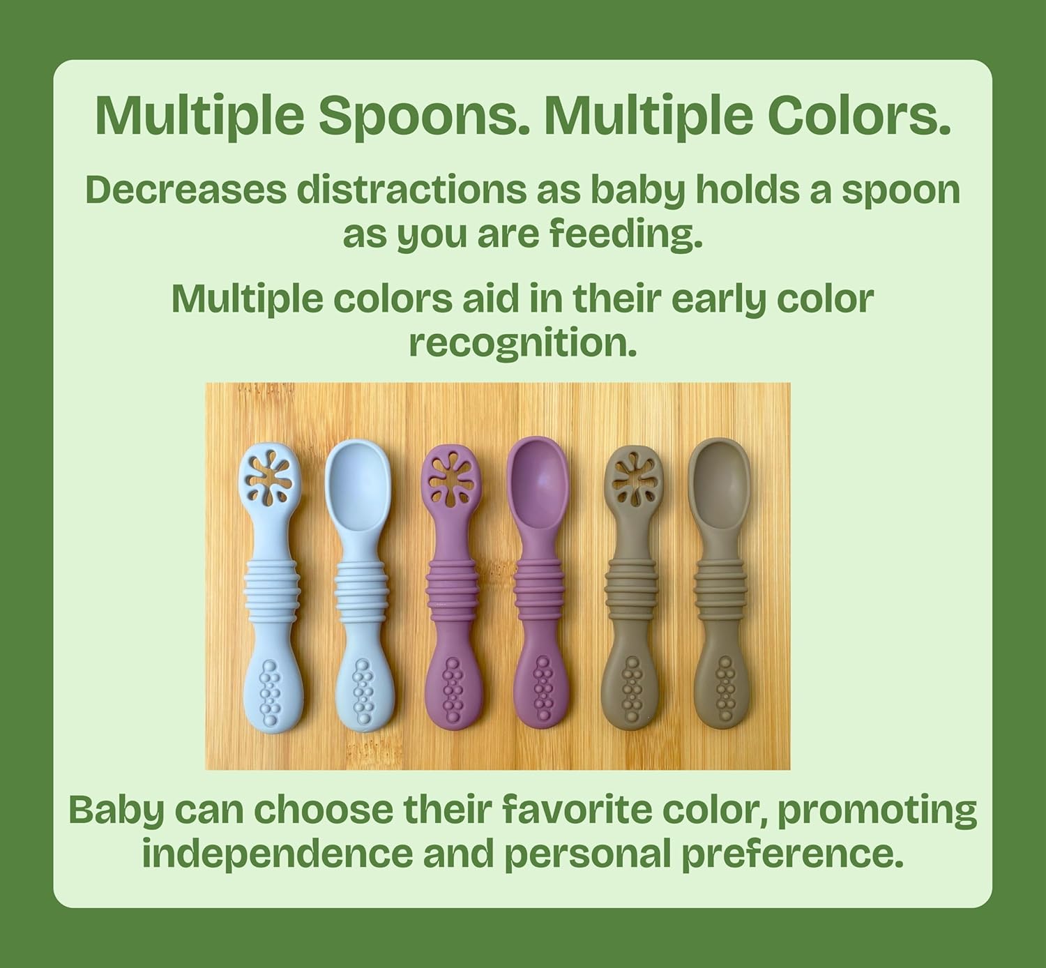 6 Pack Baby Led Weaning Silicone Folding Baby Spoon Set Purple