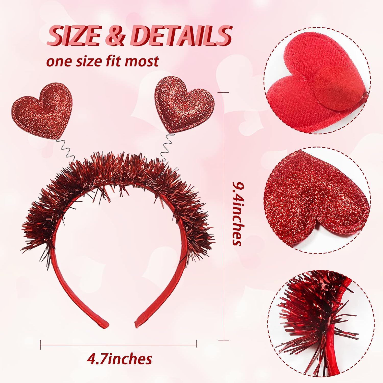 Valentines Day Heart Headband and Sunglasses Set