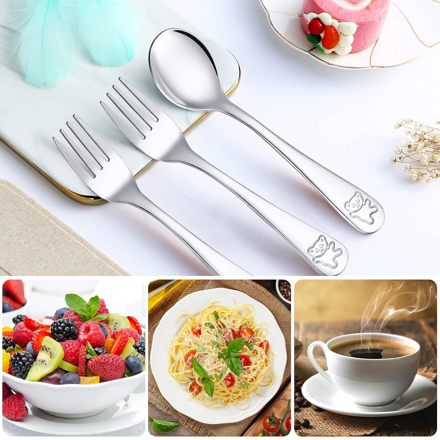 Sturdy Stainless Steel Flatware Set for Toddlers