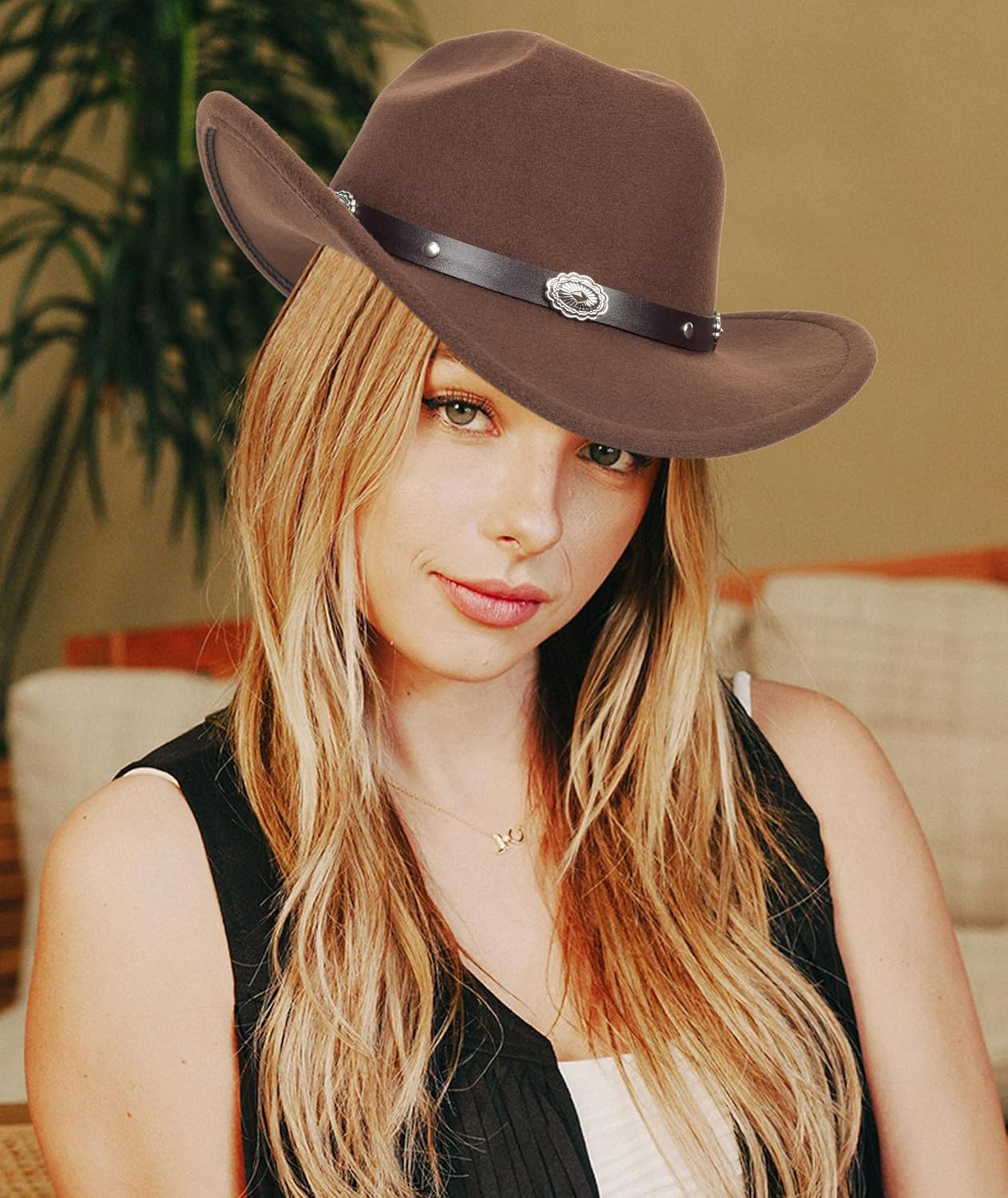Mealah Women Mens cowboy fedora hat