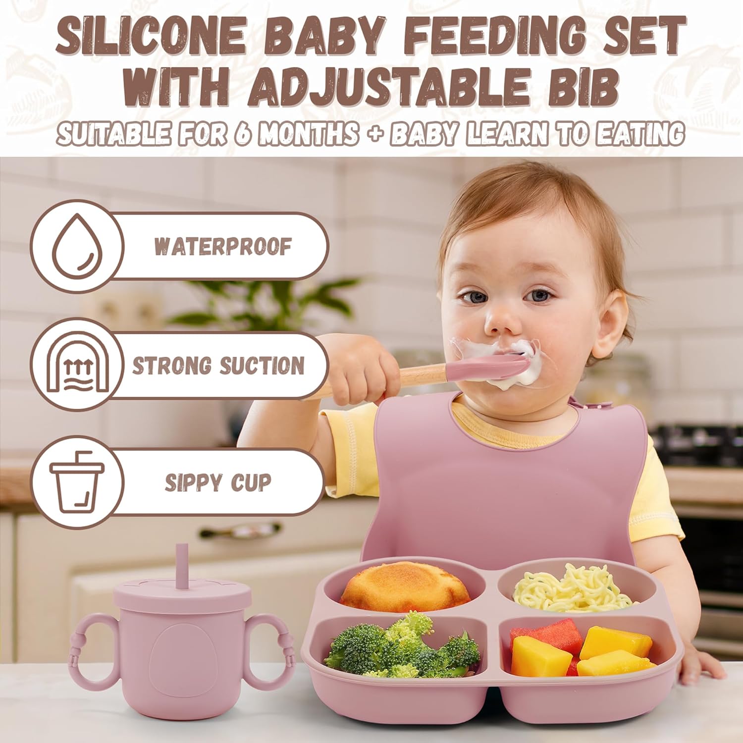 MIICASA Silicone Baby Feeding Set