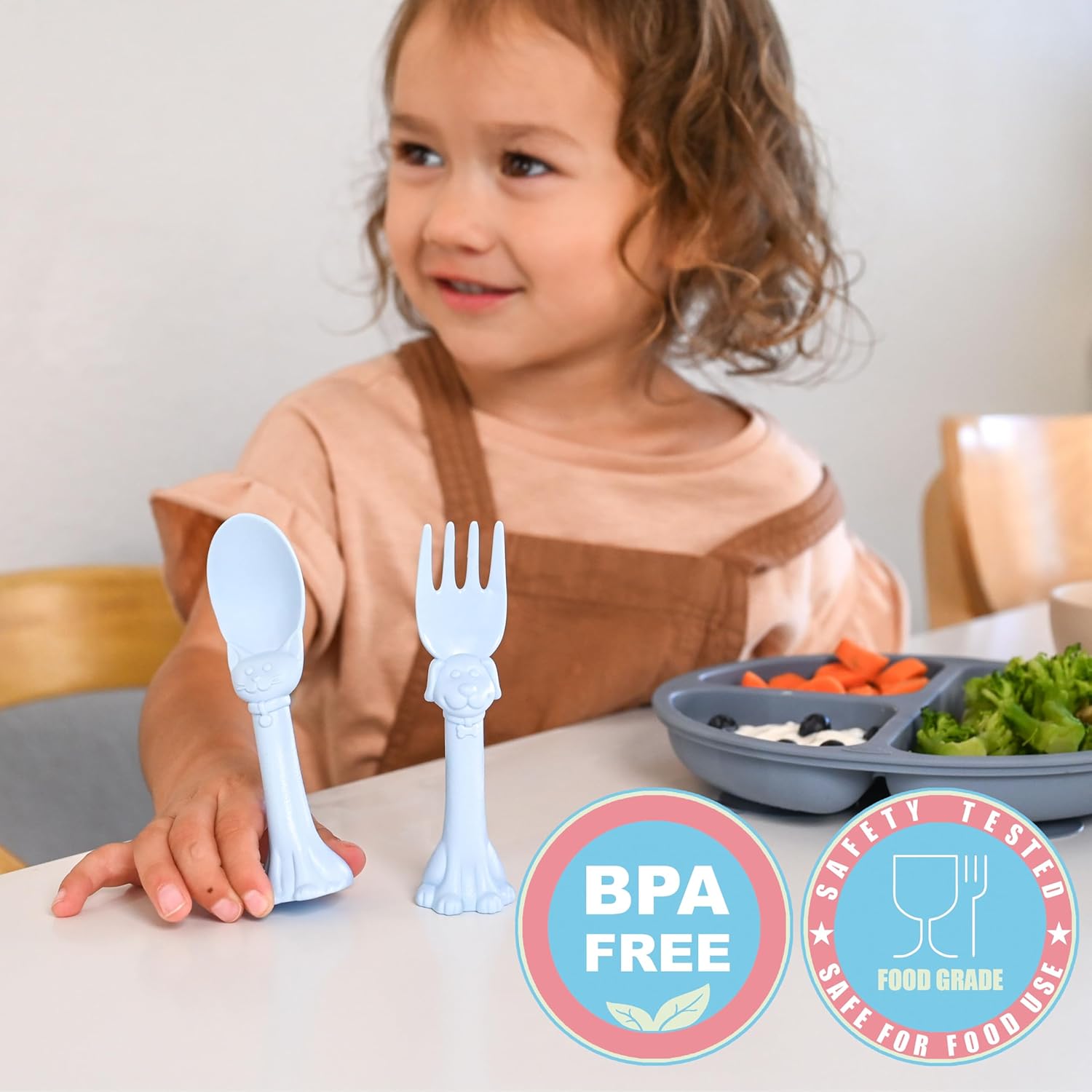 BPA-Free Toddler Utensils Set with Board Book for Kids