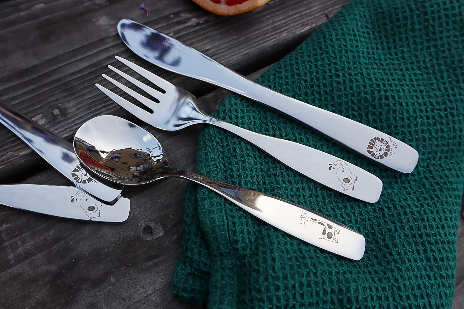 Exzact Kids Flatware 6pcs Safari Set - Dishwasher Safe