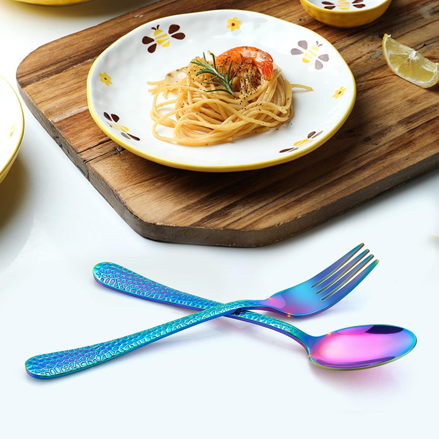 Perfect for Little Ones 14-Piece Rainbow Silverware Set for Toddlers