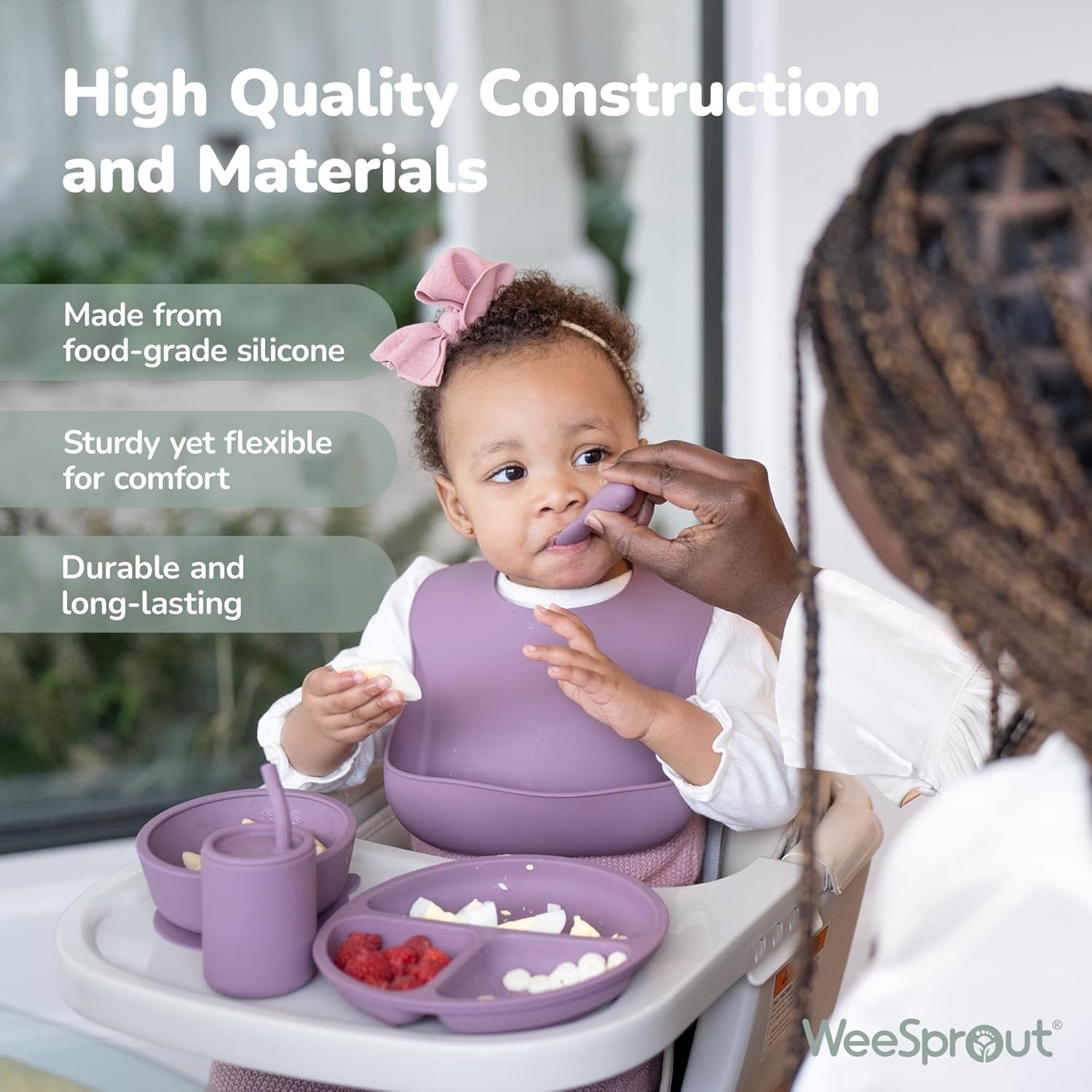 WeeSprout - 3-Piece Baby Spoons for Self-Feeding Gentle on Gums Teeth