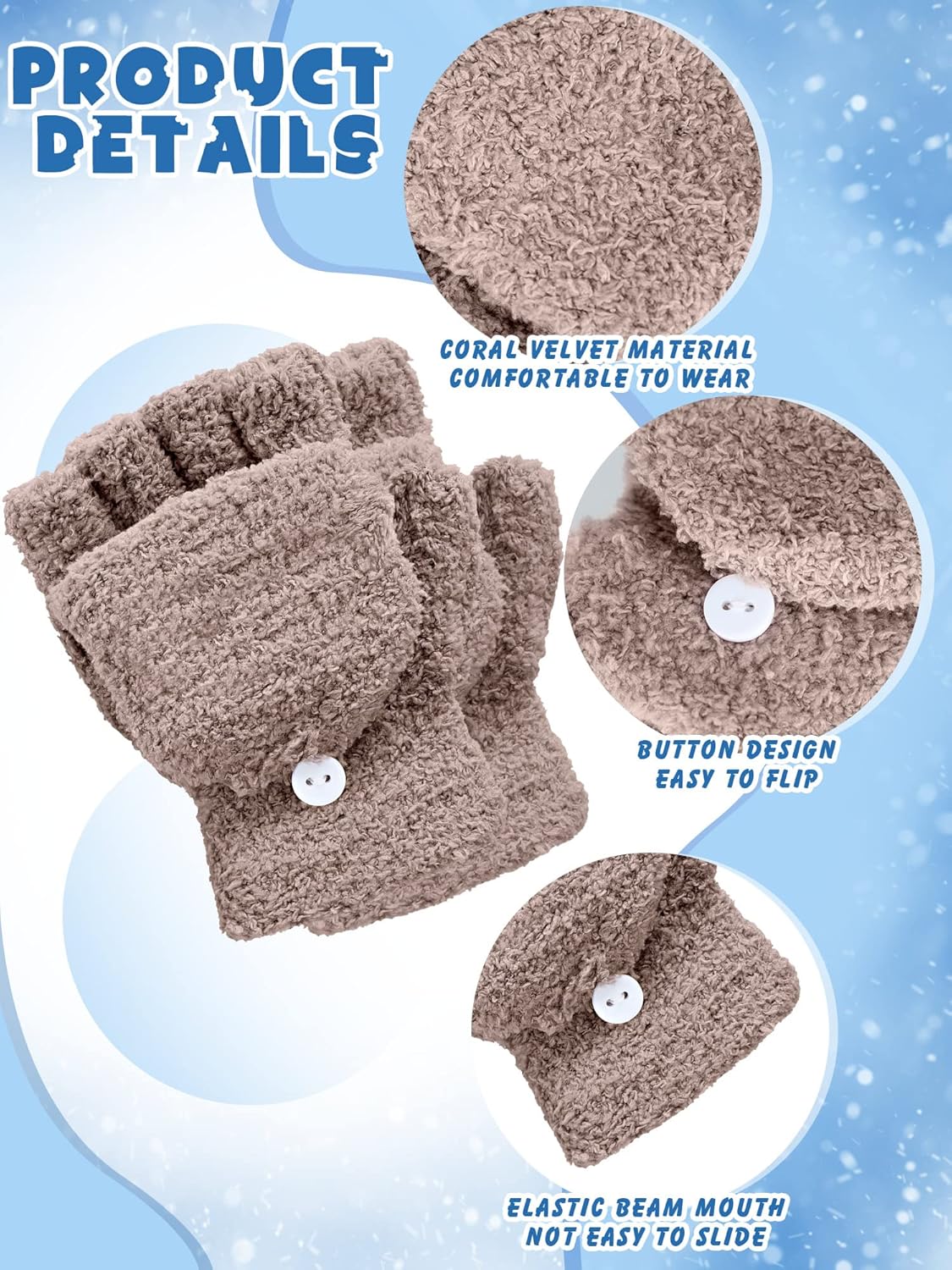 6 Kids Winter Mitten Gloves