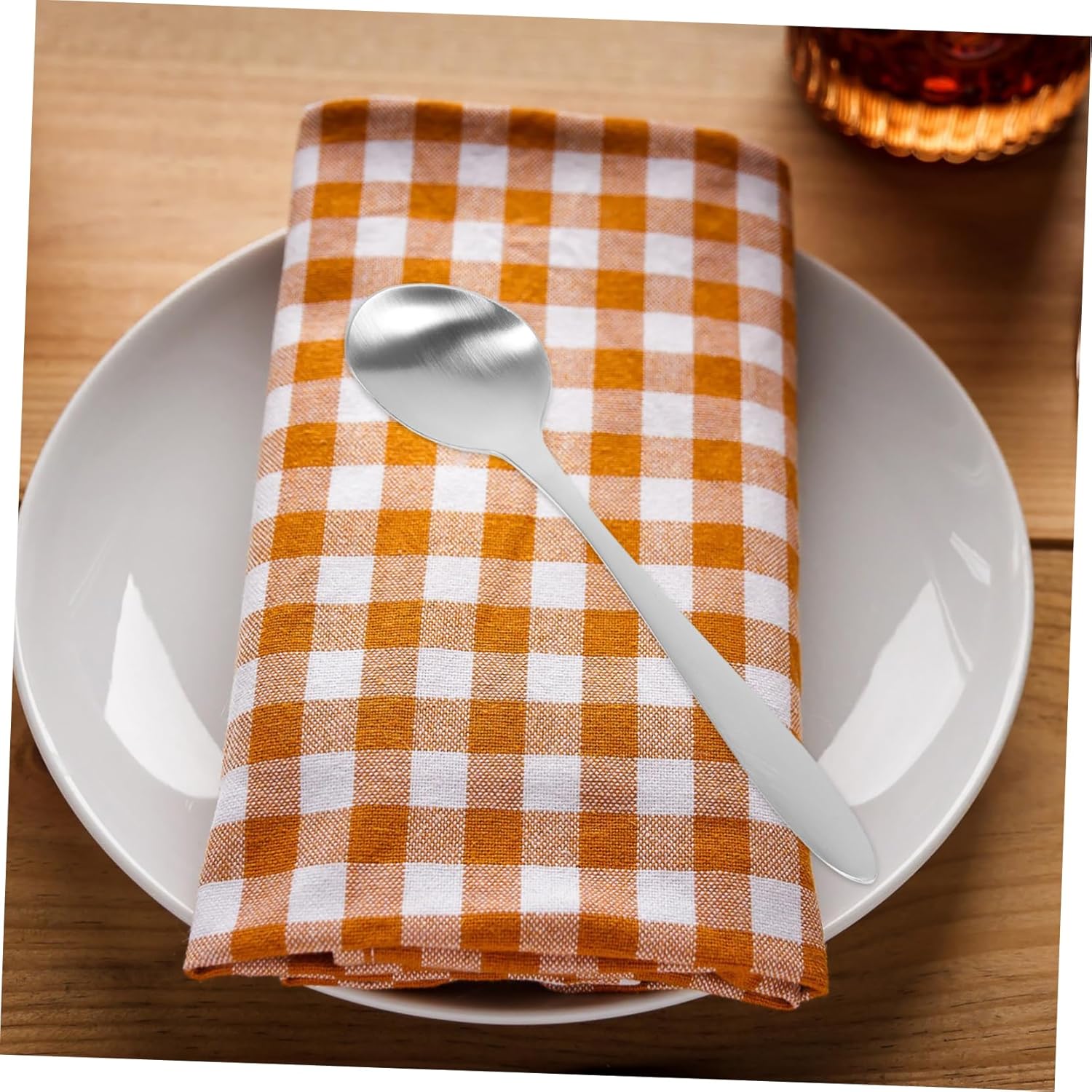 Curved Silver Ergonomic Elderly Baby Spoon for Easy Feeding