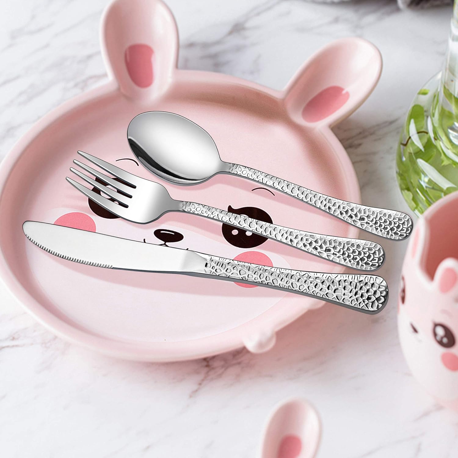 LIANYU Kids Flatware Set Cute Kids Utensils Perfect for Toddlers Toddler Tableware