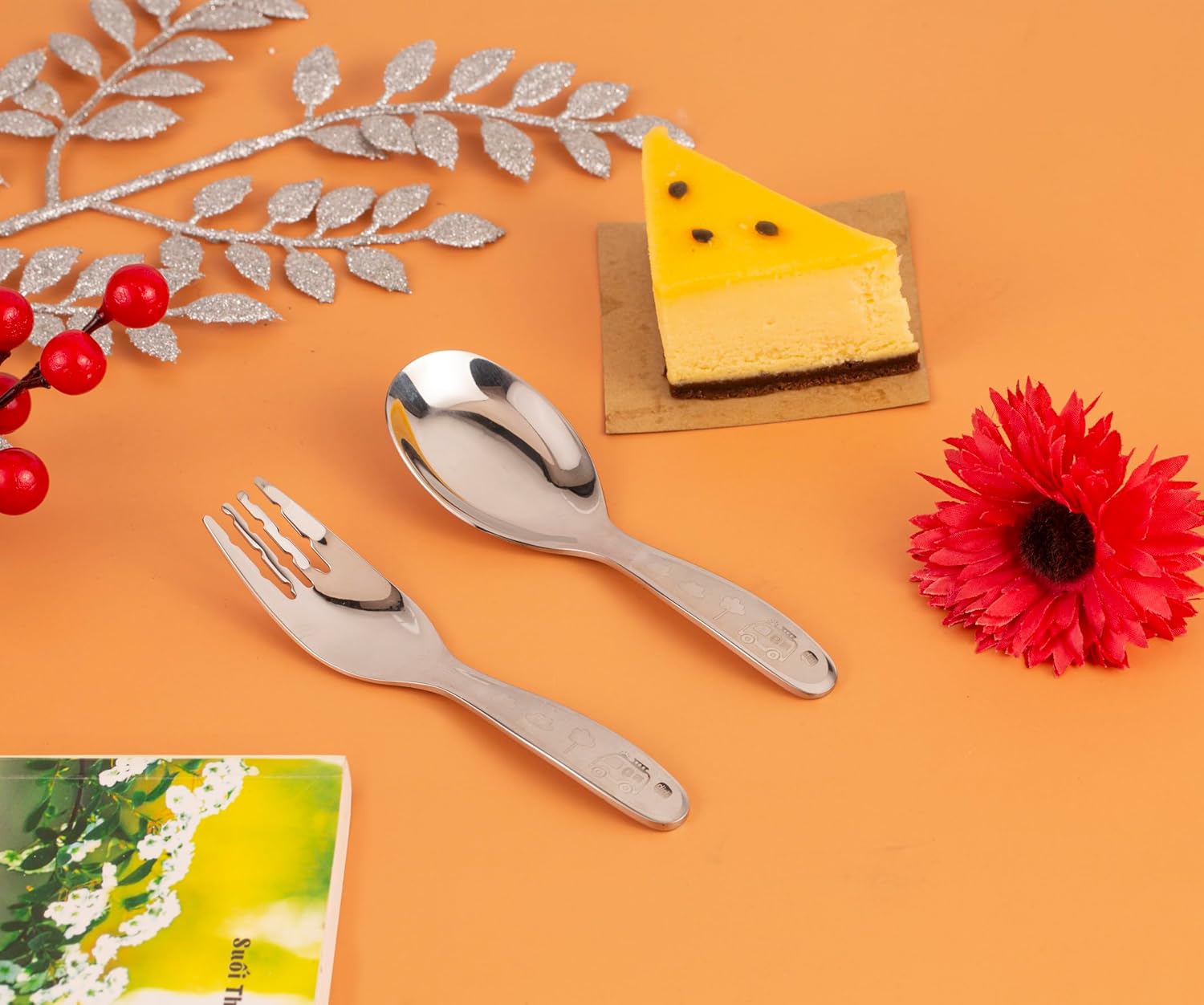 GAUMIDUC Baby Spoons Forks Set Durable Steel Kitchen Essentials