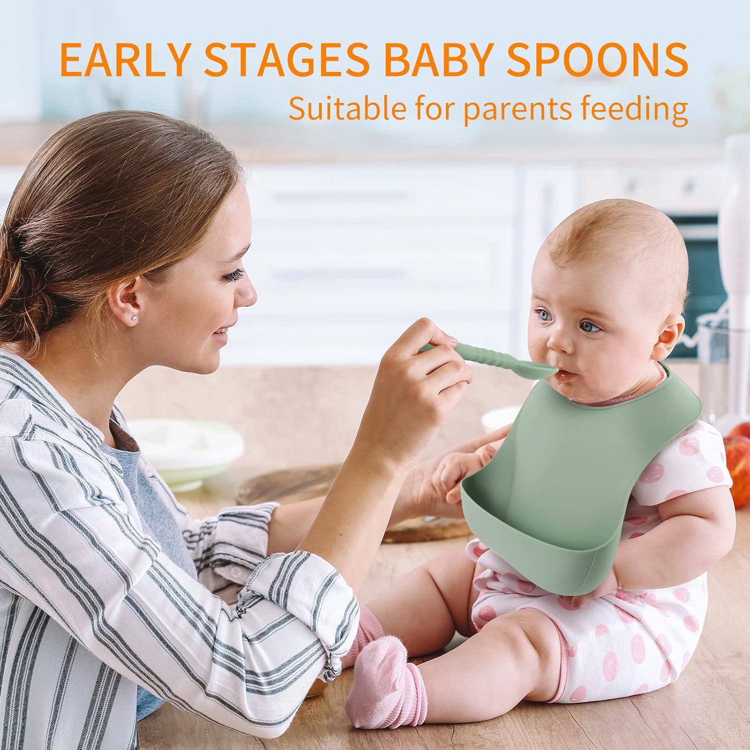 MEFAN Silicone Baby Feeding Spoon Set 6 Pack