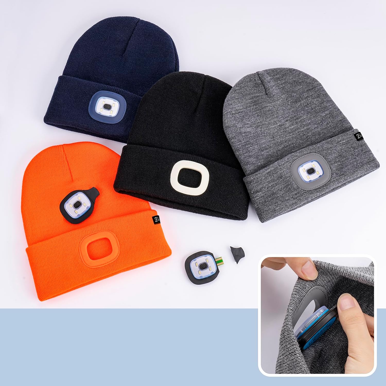 Etsfmoa Unisex LED Light Beanie Cap