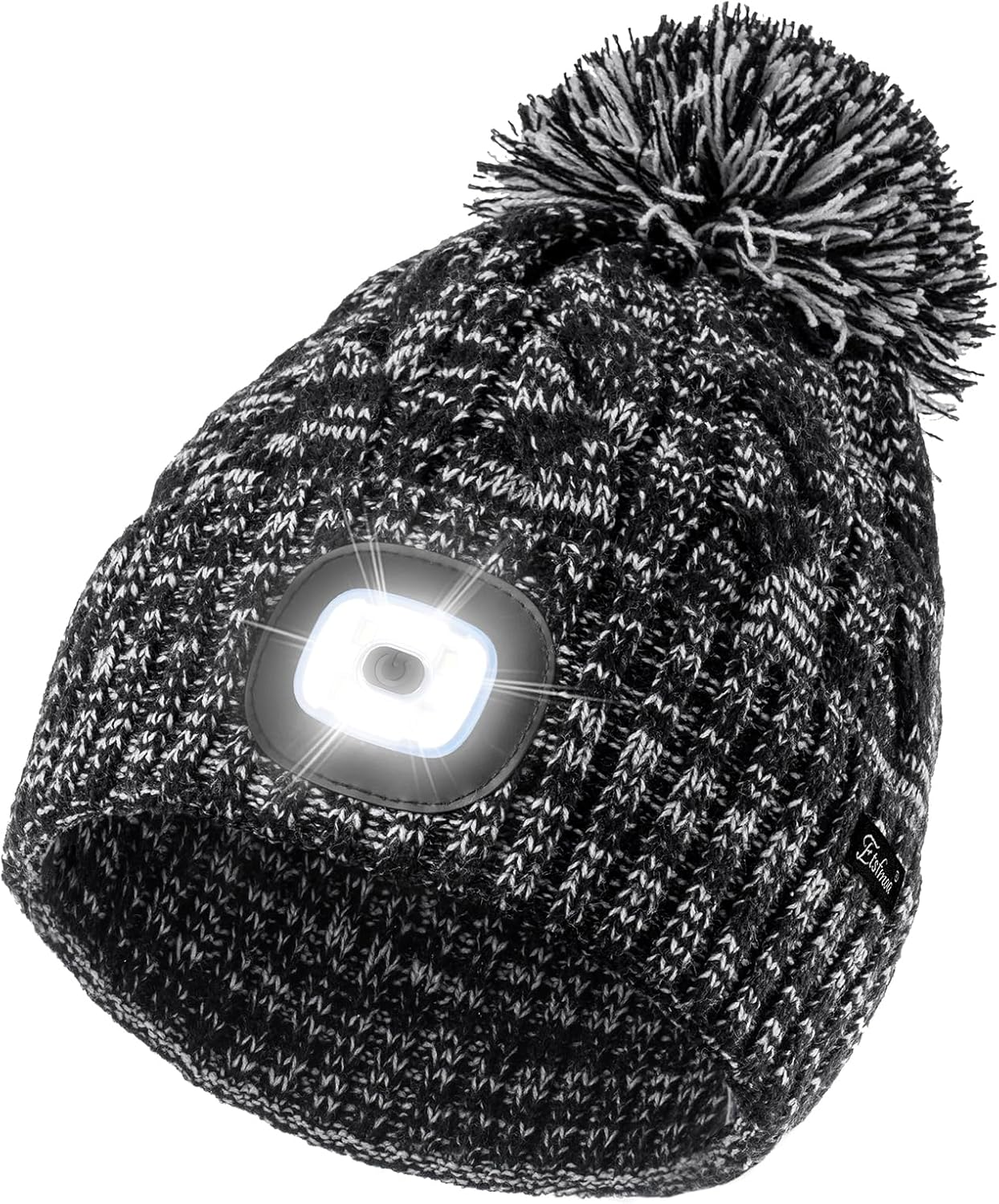 Etsfmoa Unisex Winter Beanie with LED Headlamp Hat - Warm