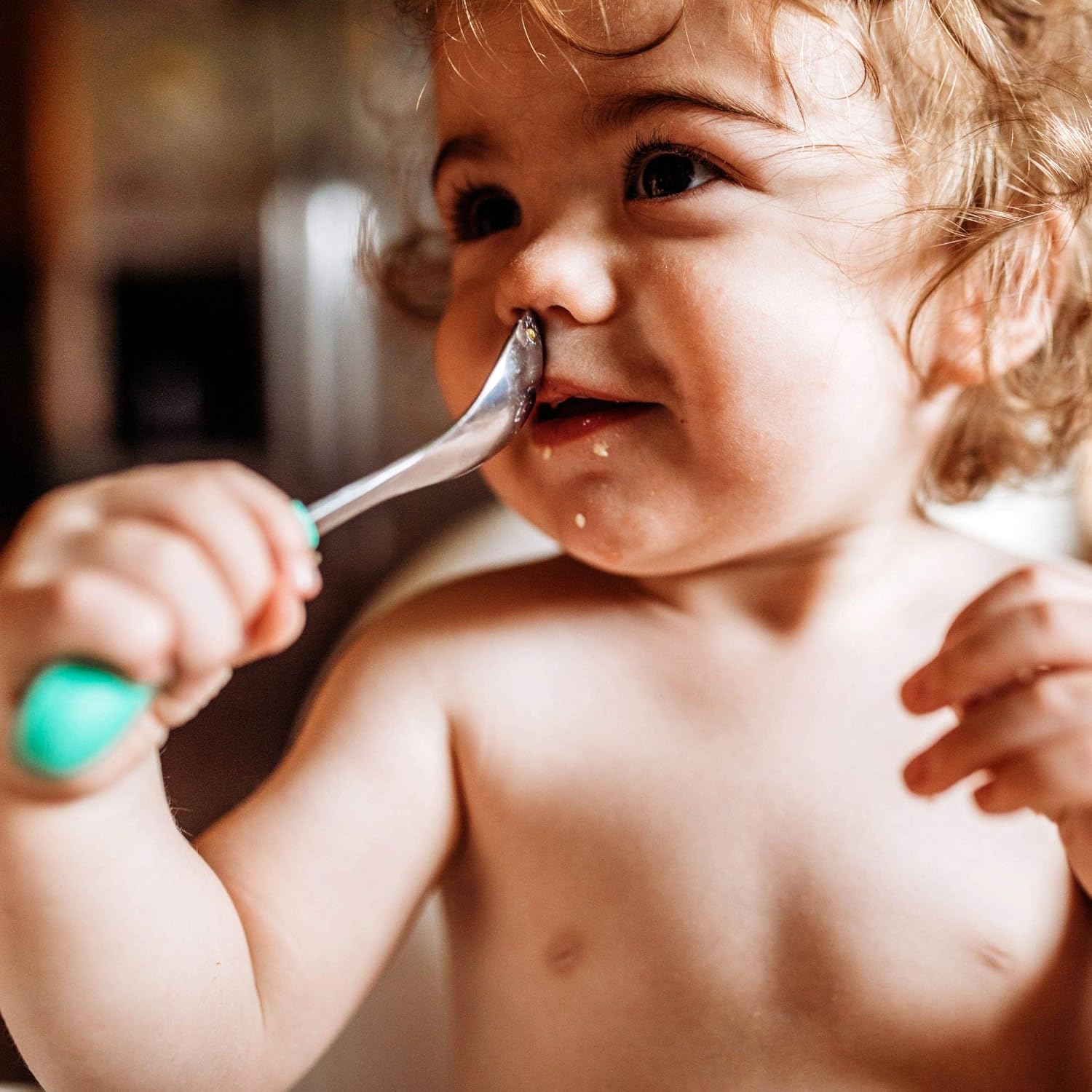 Avanchy Baby Feeding Set with Silicone and Stainless Steel Spoons