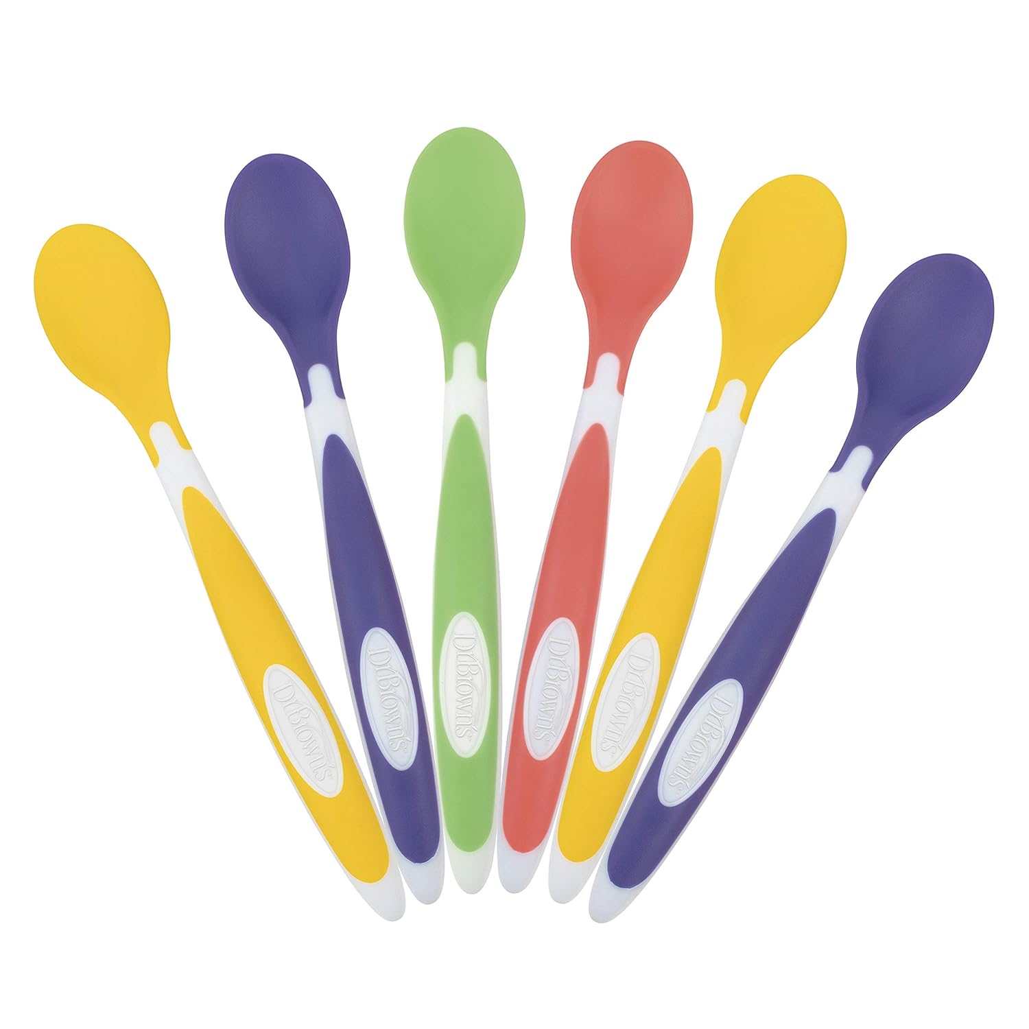 Dr Browns Soft-Tip Toddler Spoons Long-Handle Multi