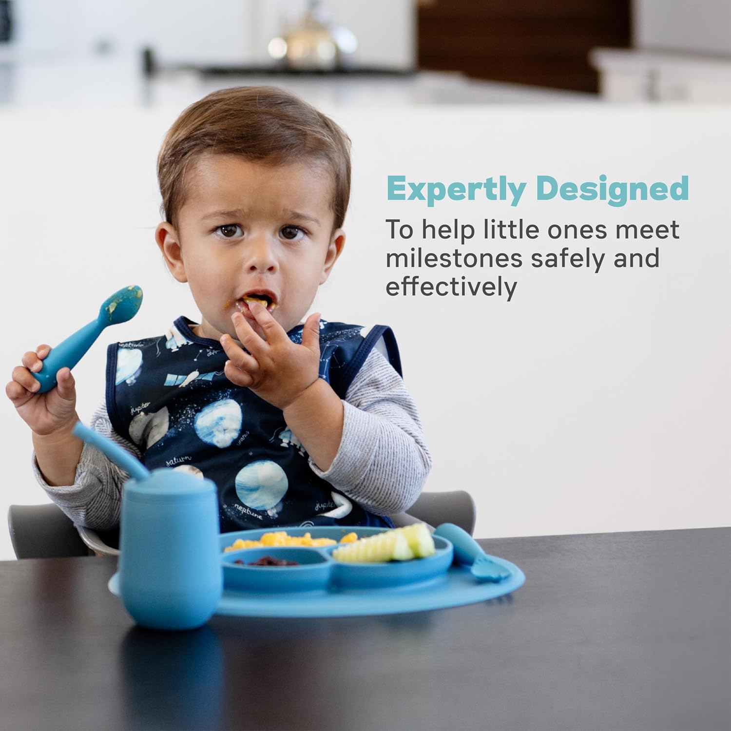 EZPZ Mini Utensils - 100 BPA Free Toddler Set