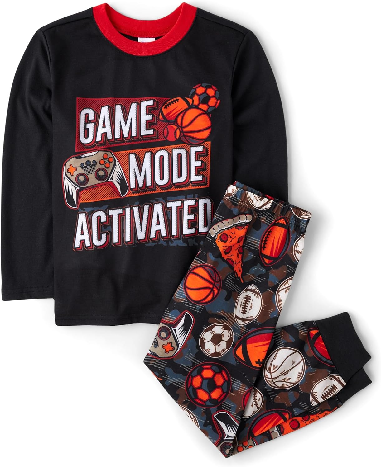boys long sleeveTop and Pants Set Flame-Resistant Sleepwear for Boys