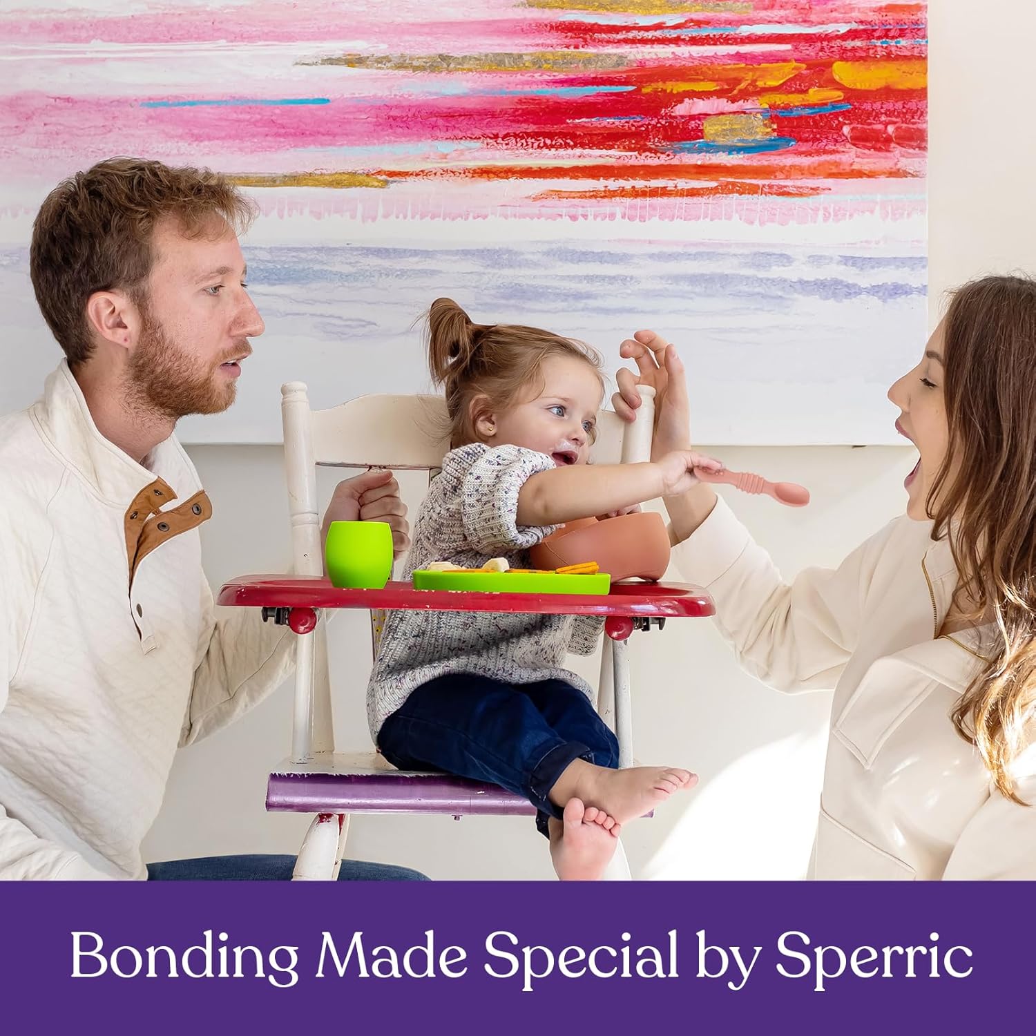 Babies Learn to Feed Safe Silicone Spoons
