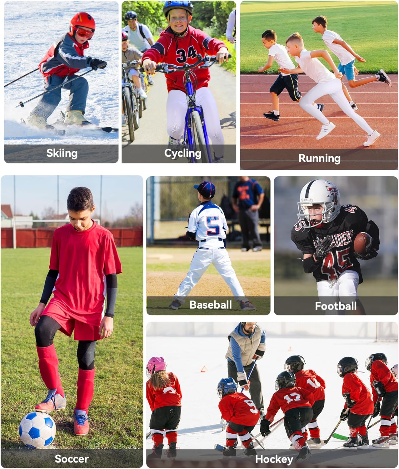 Runhit Boys Compression Leggings for Active Play
