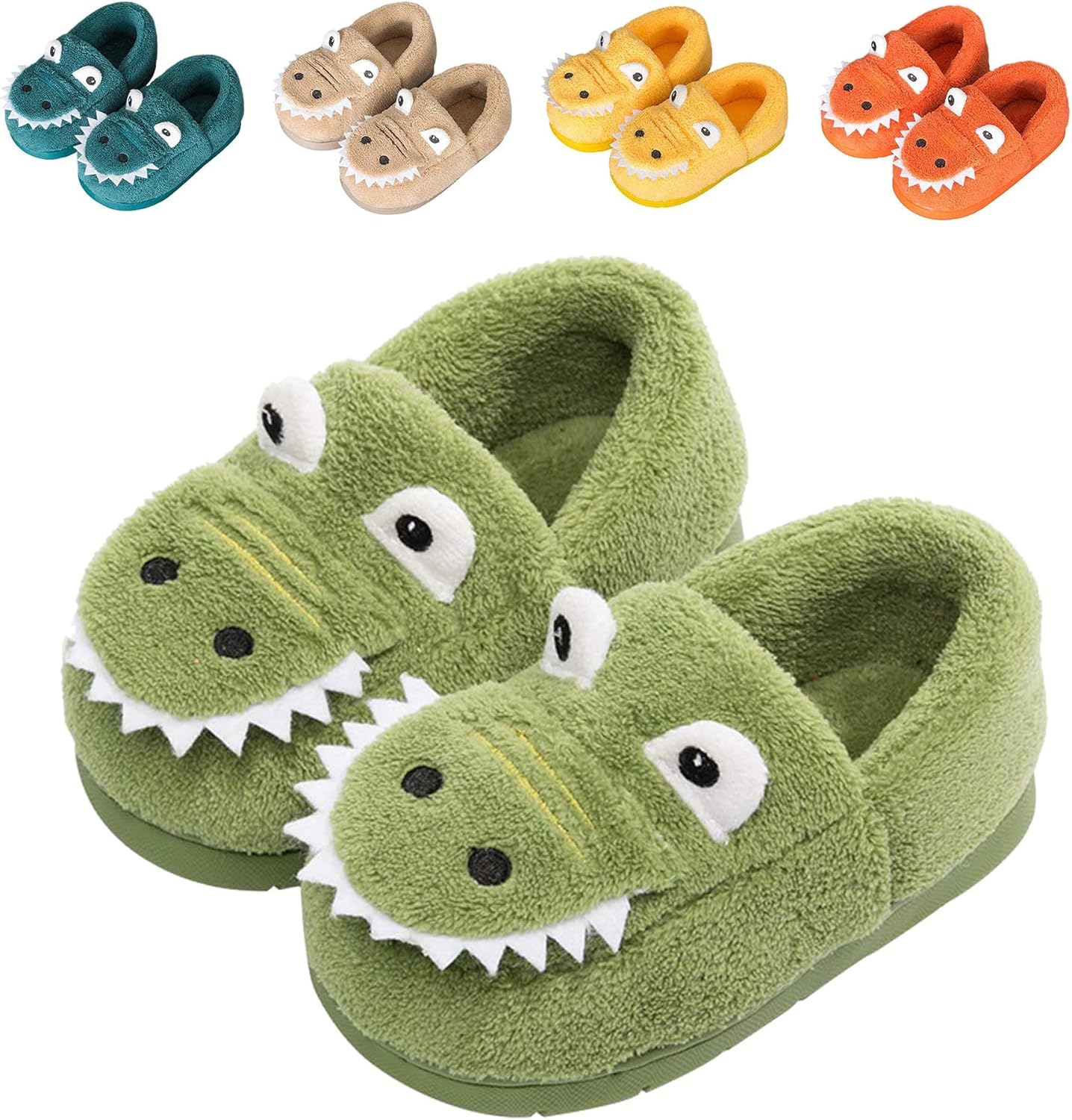 JACKSHIBO Toddler Slippers Dinosaur Cute Washable Soft Warm