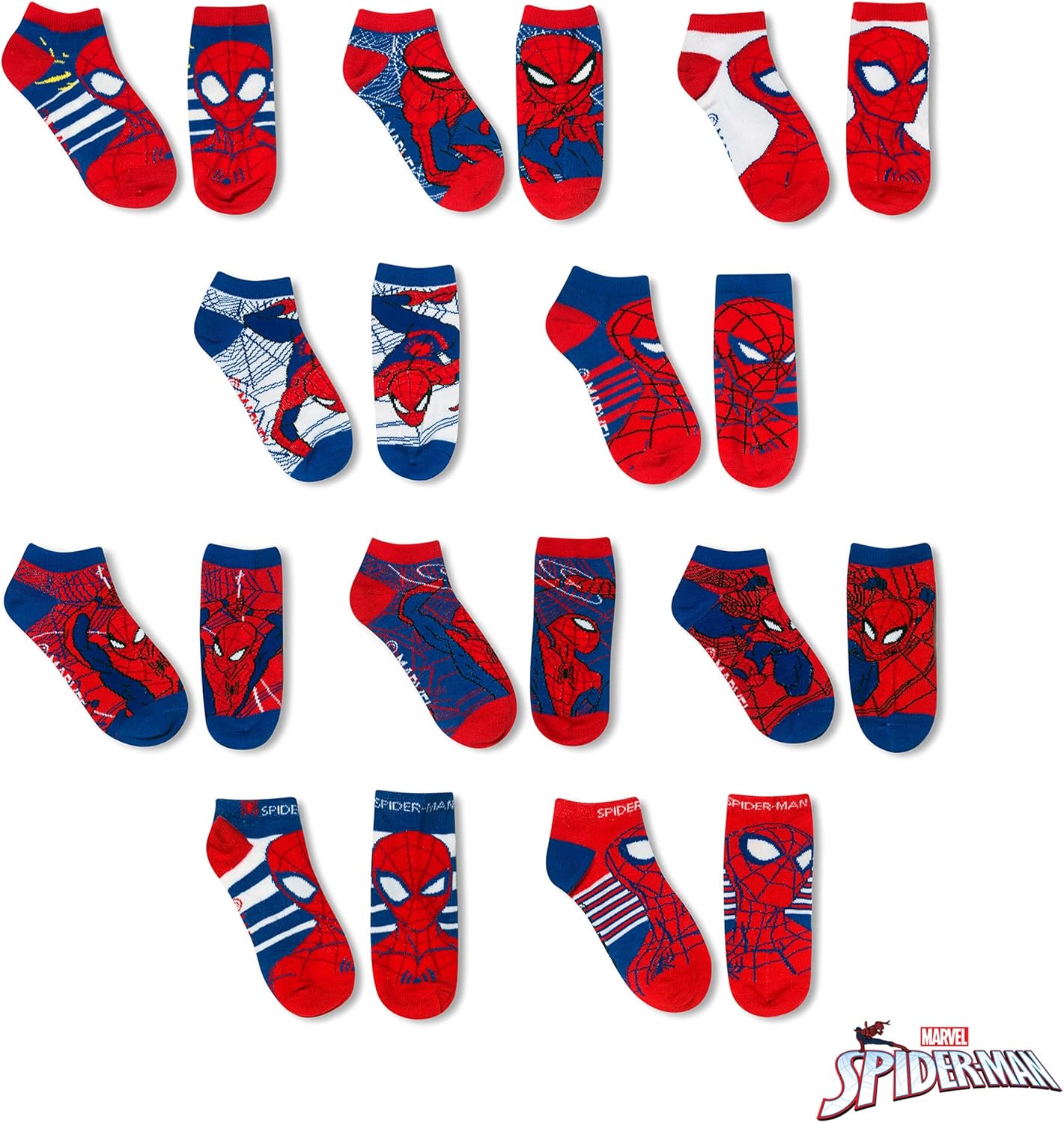 Marvel Spider-Man Socks for Boys 10 Pair