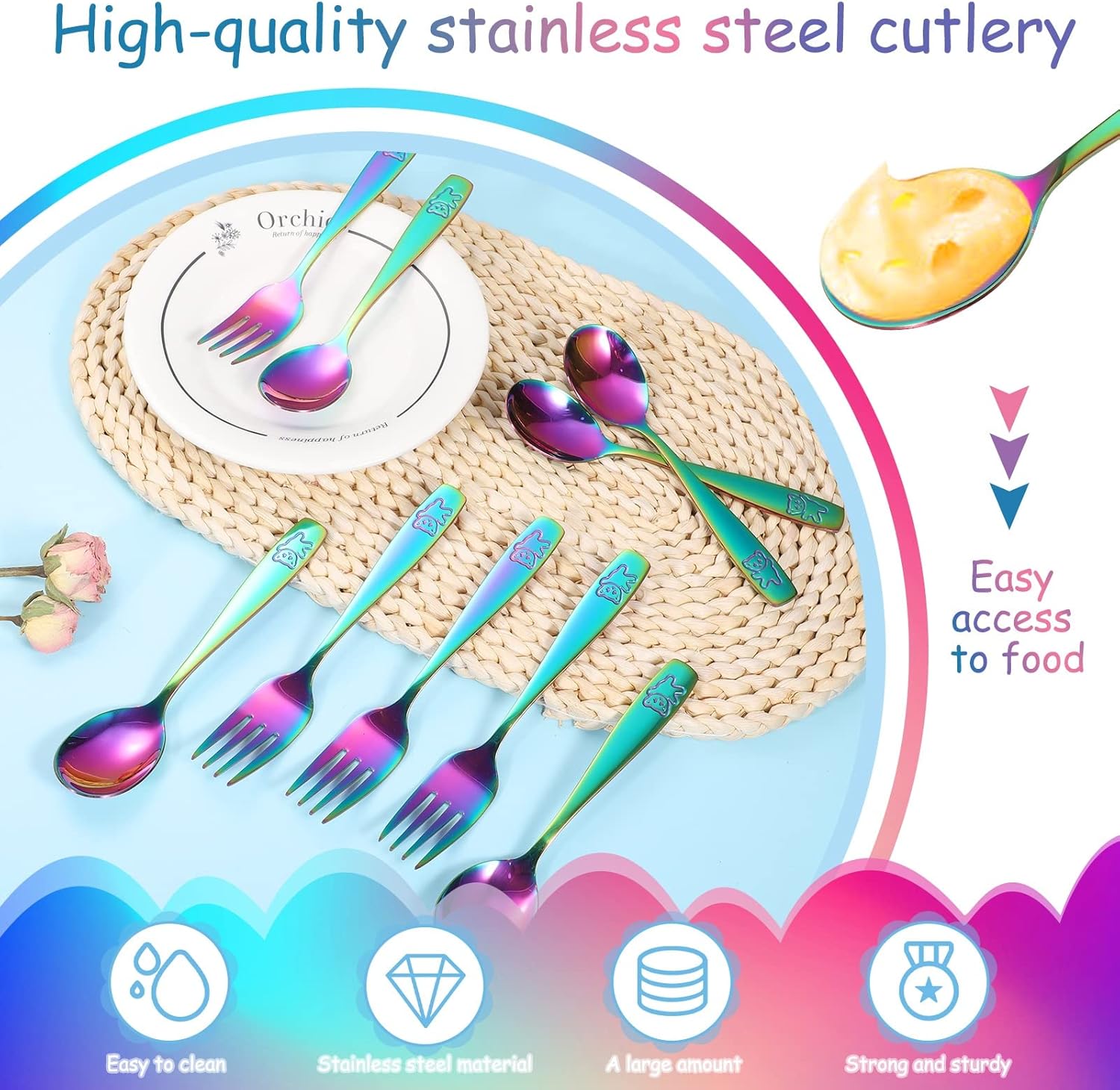 Pimoys 12-Piece Toddler Flatware Set