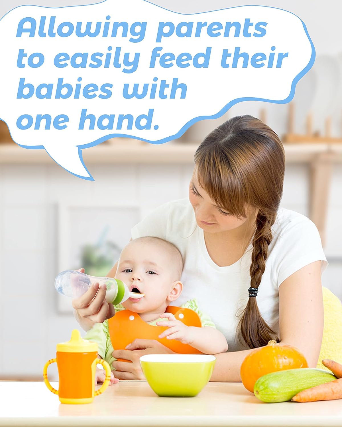 3-Piece Safe Silicone Feeder Set for Babies