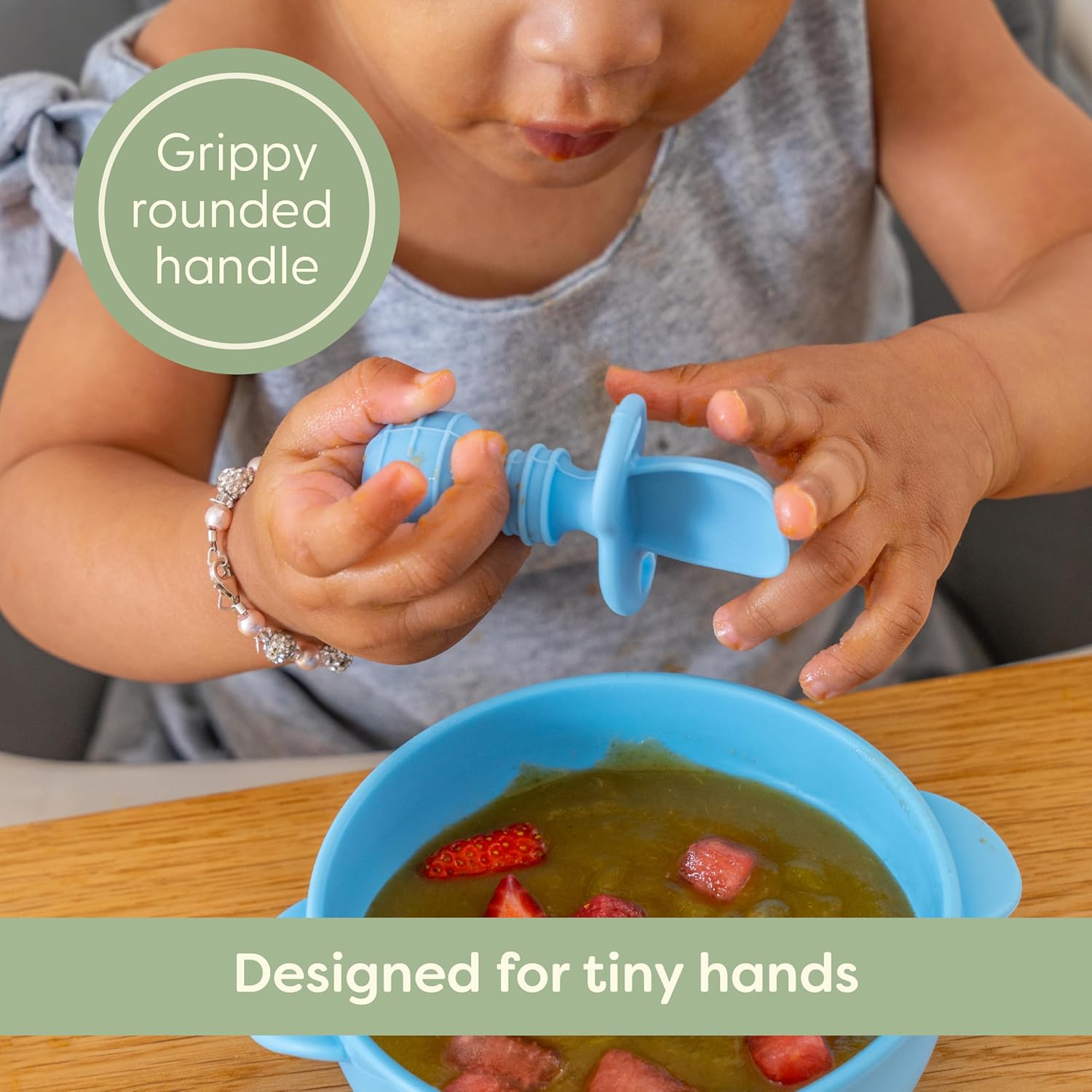 BPA-Free Silicone Baby Spoons for Self-Feeding 4 Months