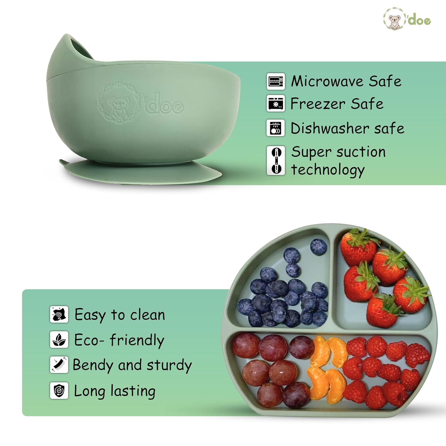 Odoe 11-Piece BPA-Free Silicone Baby Feeding Set