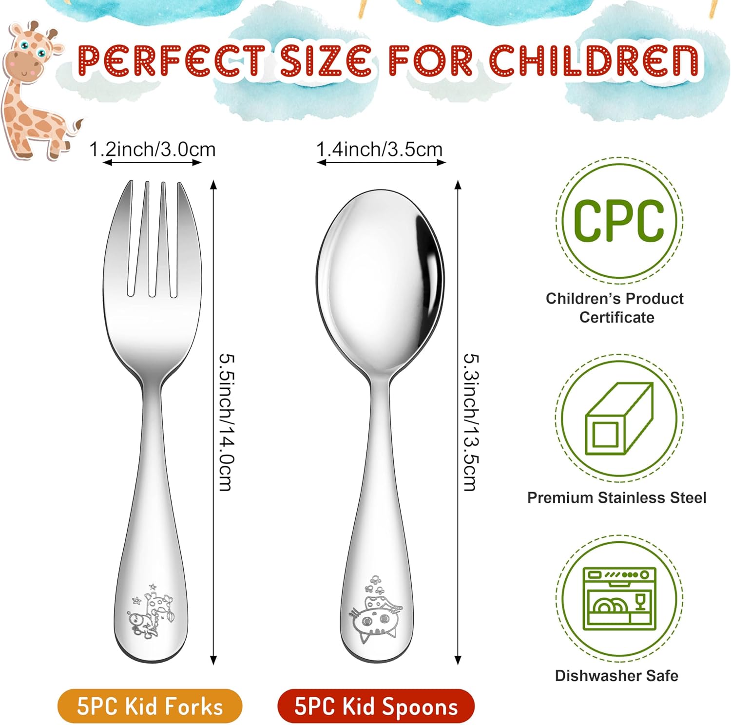 LIANYU Toddler Utensils Set