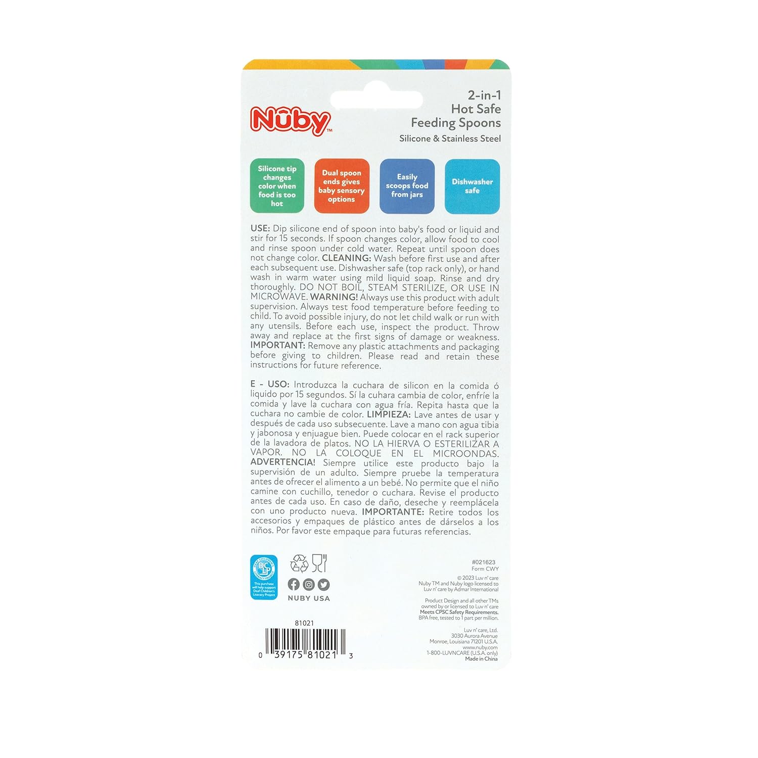 Nuby 2-in-1 Hot Safe Feeding Spoons