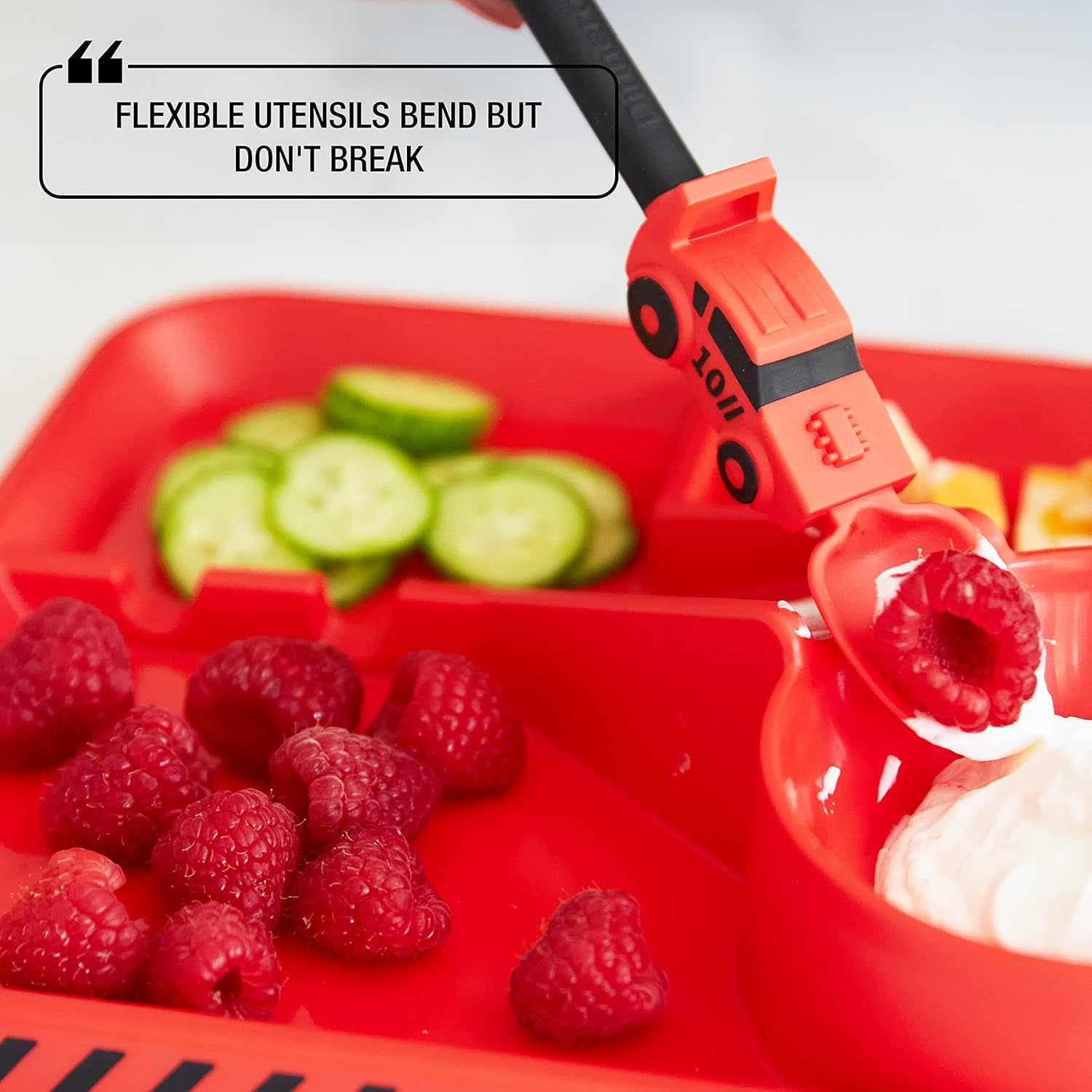 Dinneractive Red Race Car Themes Utensil Set for Kids