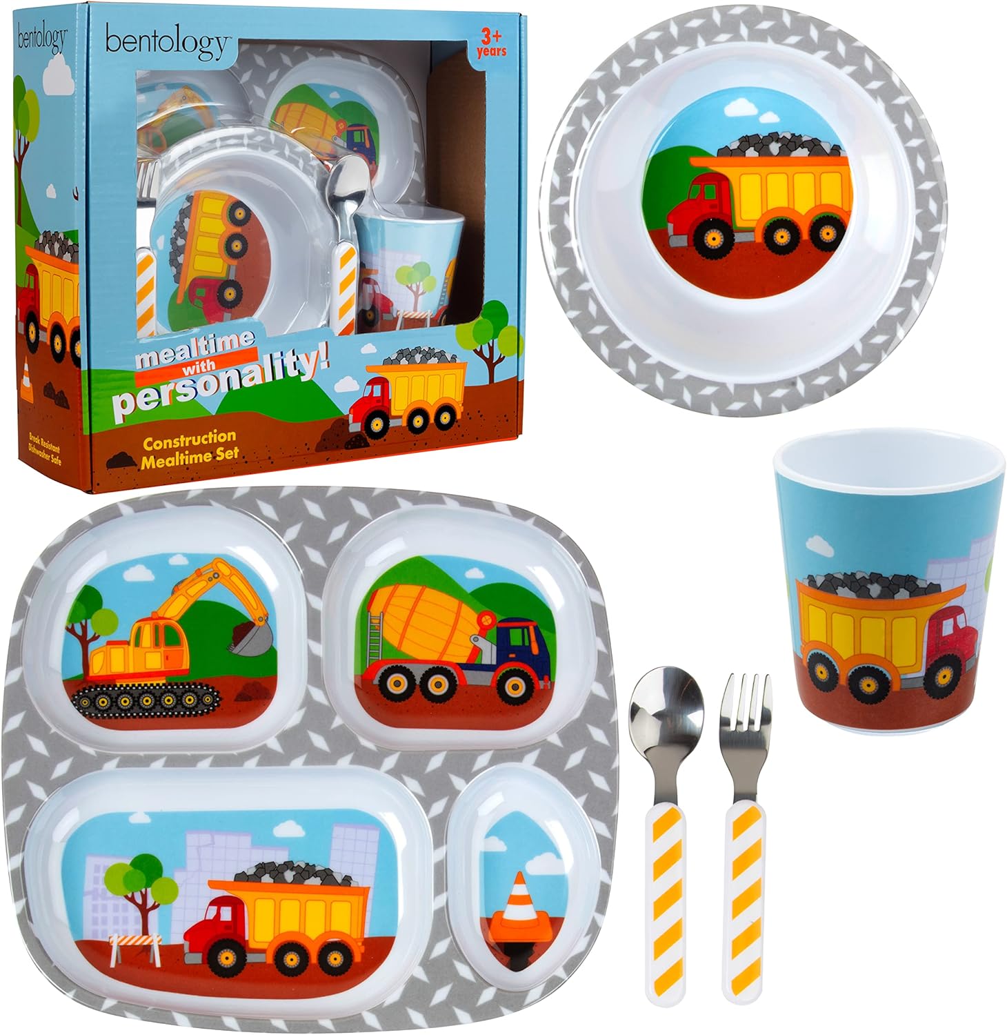 Bentology Construction Theme Self-Feeding Set for Kids