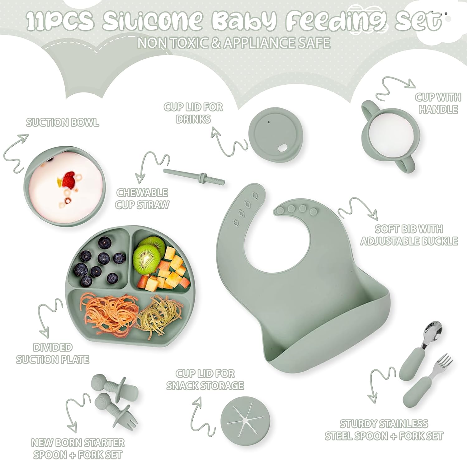 Our Wonder Station 11-Piece Baby Feeding Set