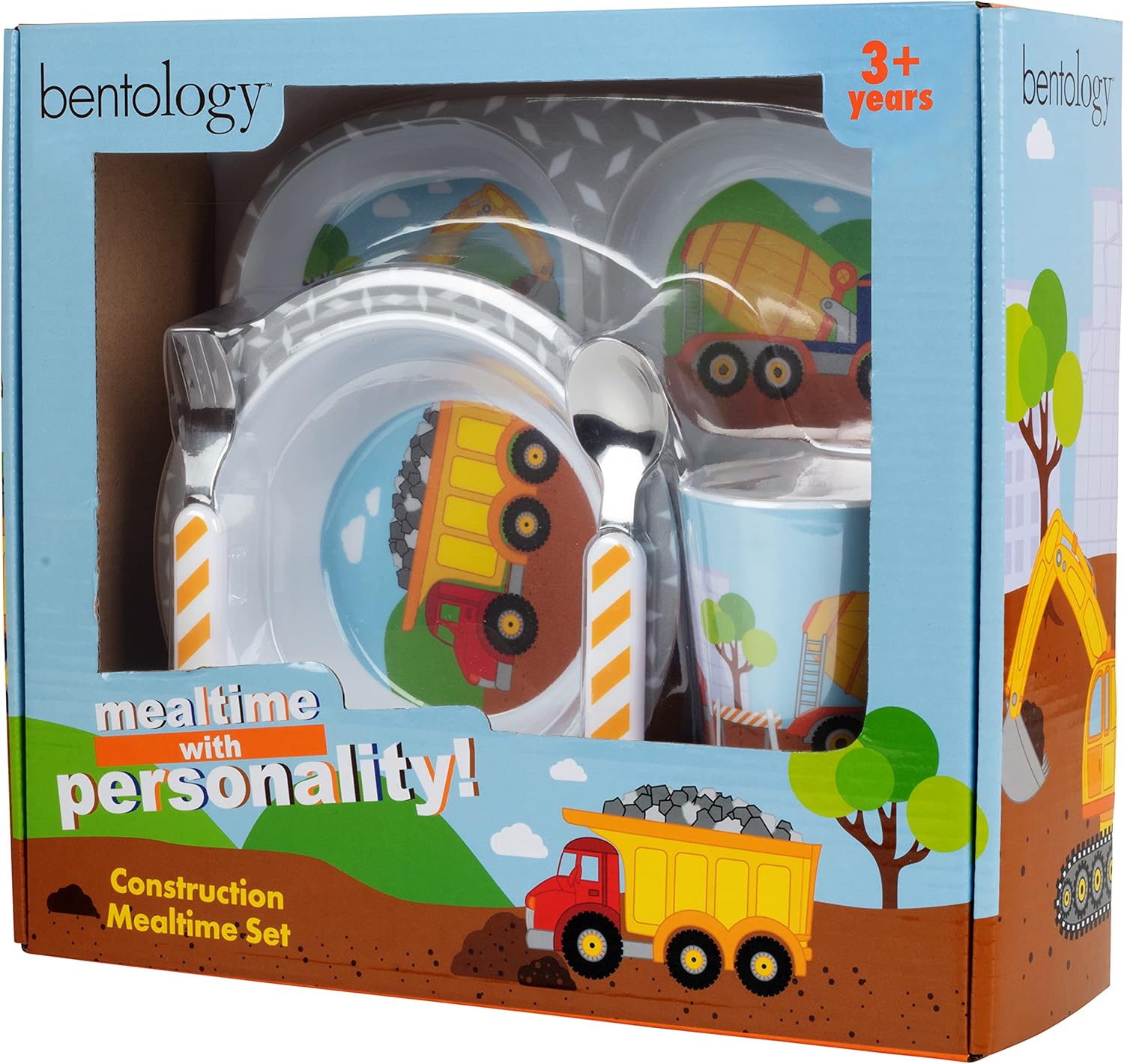 Bentology Construction Theme Self-Feeding Set for Kids